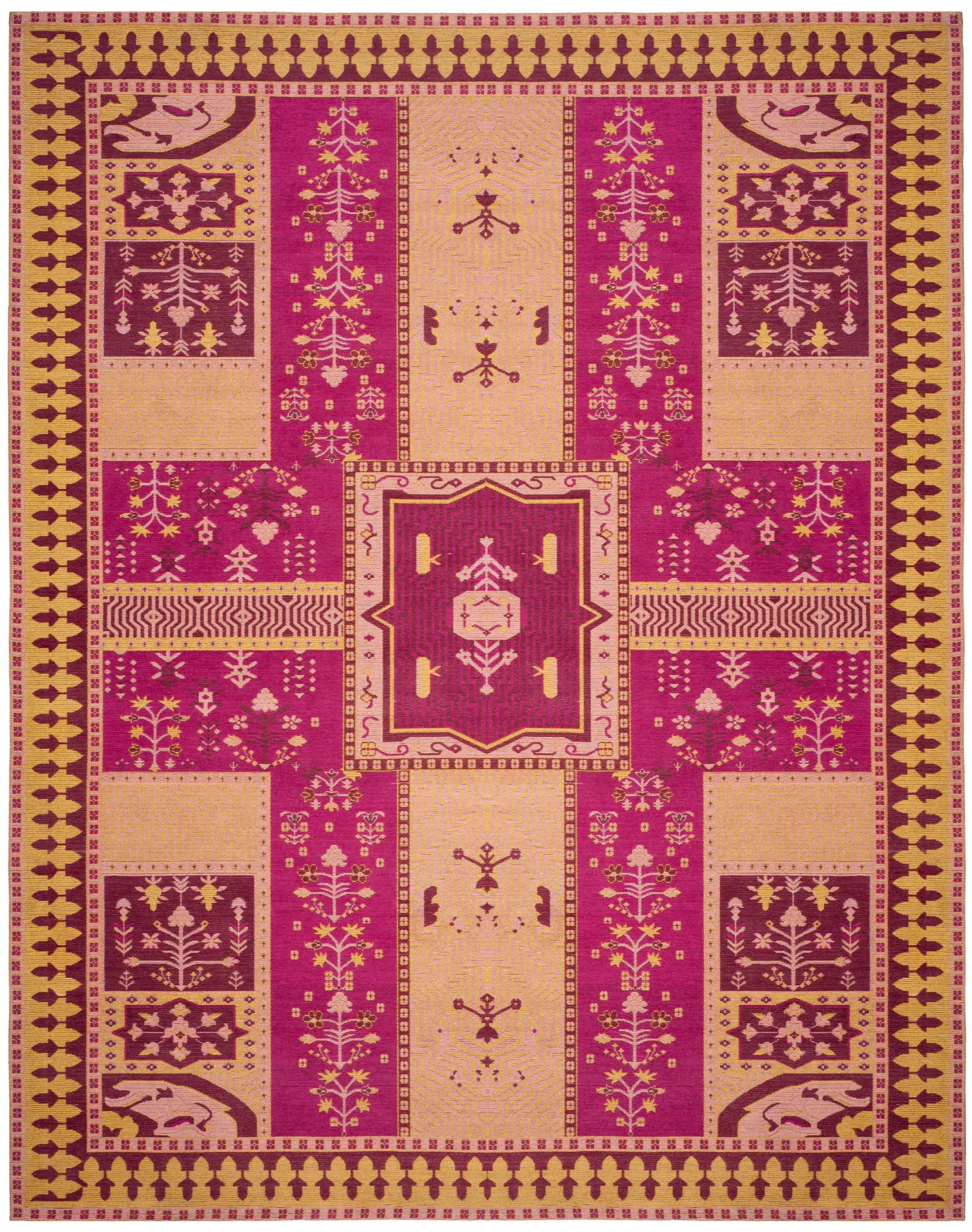 Classic Vintage Paneled Garden Rug