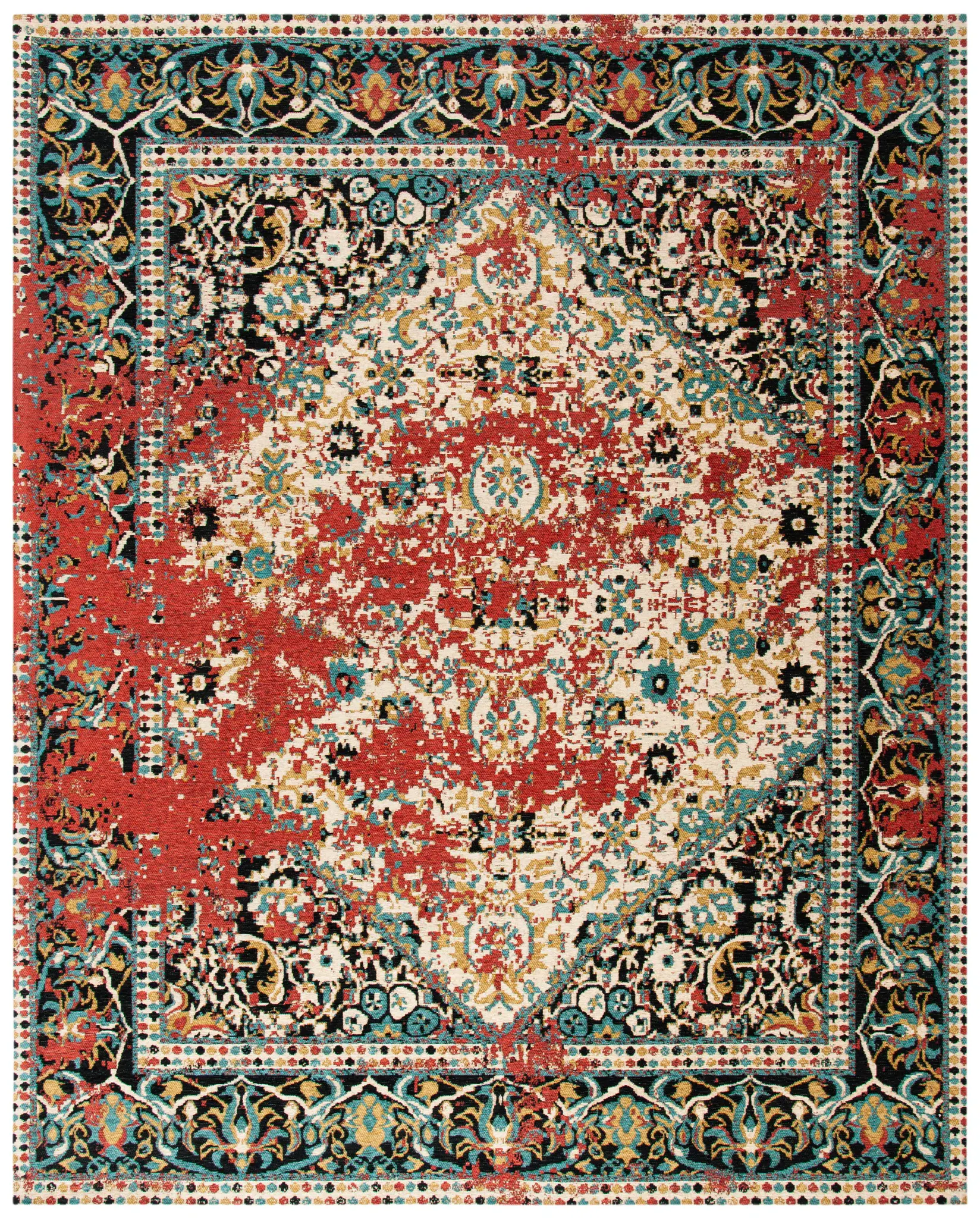 Classic Vintage Diamond Medallion Rug