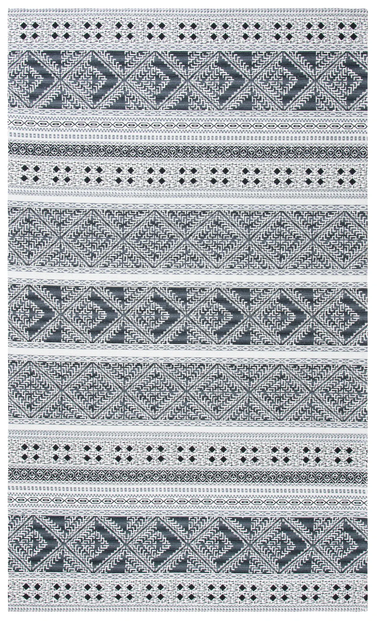 Classic Vintage Bohemian Geometric Hand-Woven Rug