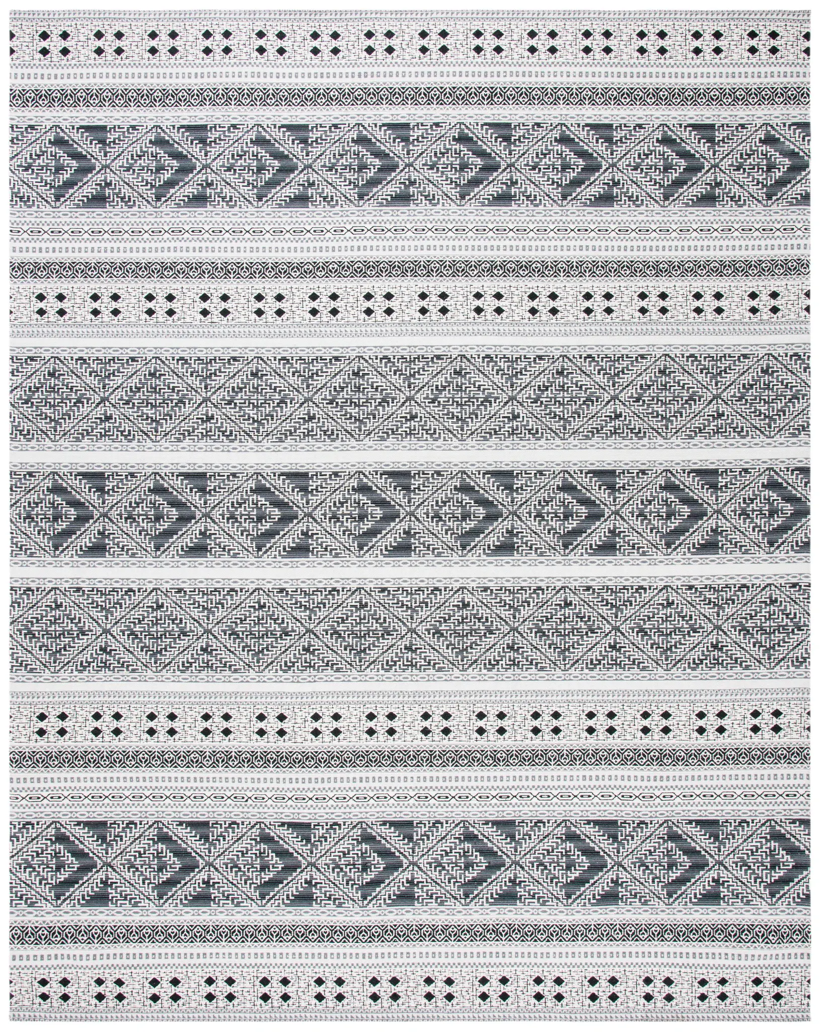 Classic Vintage Bohemian Geometric Hand-Woven Rug