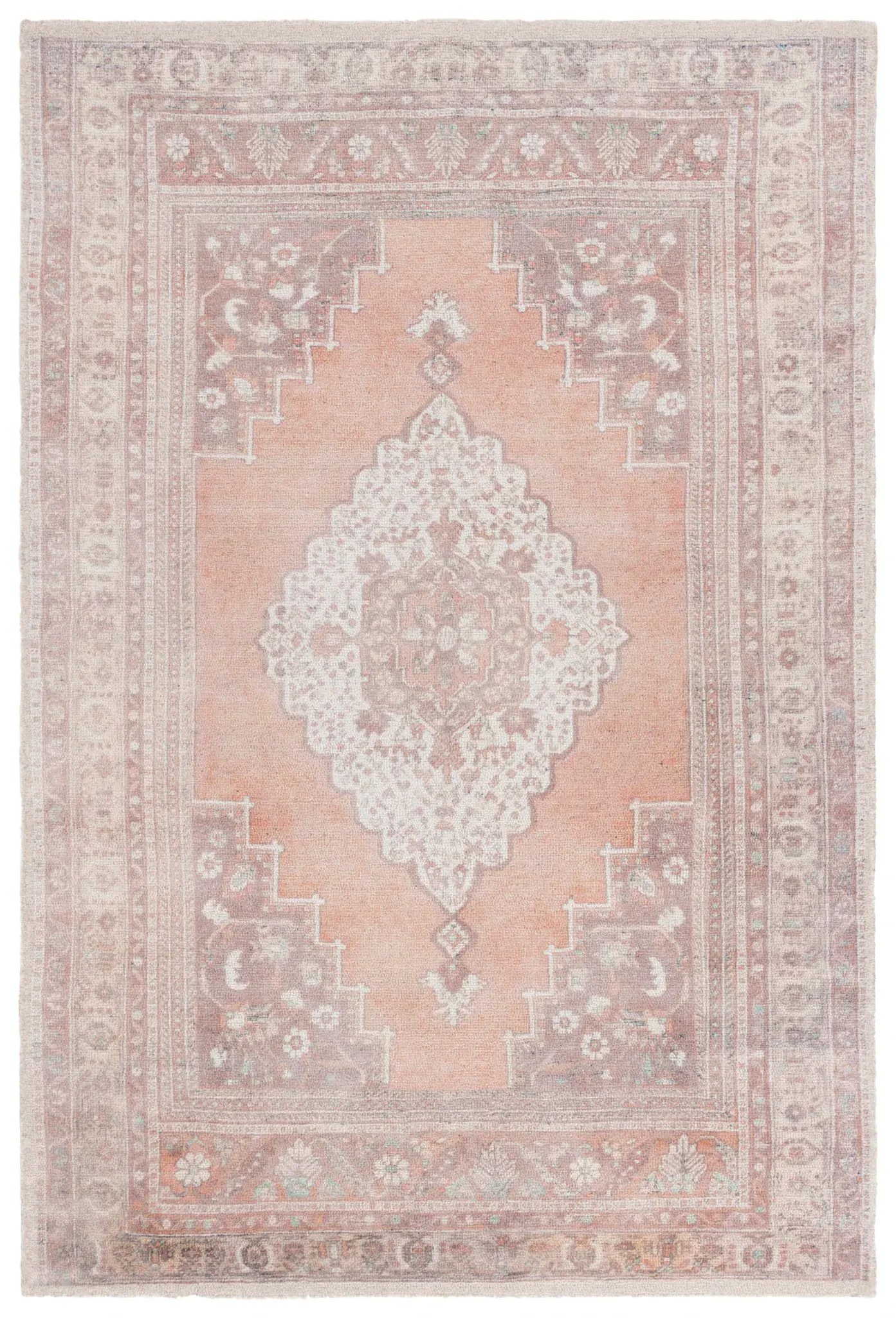 Classic Vintage Diamond Medallion Hand-Tufted Rug