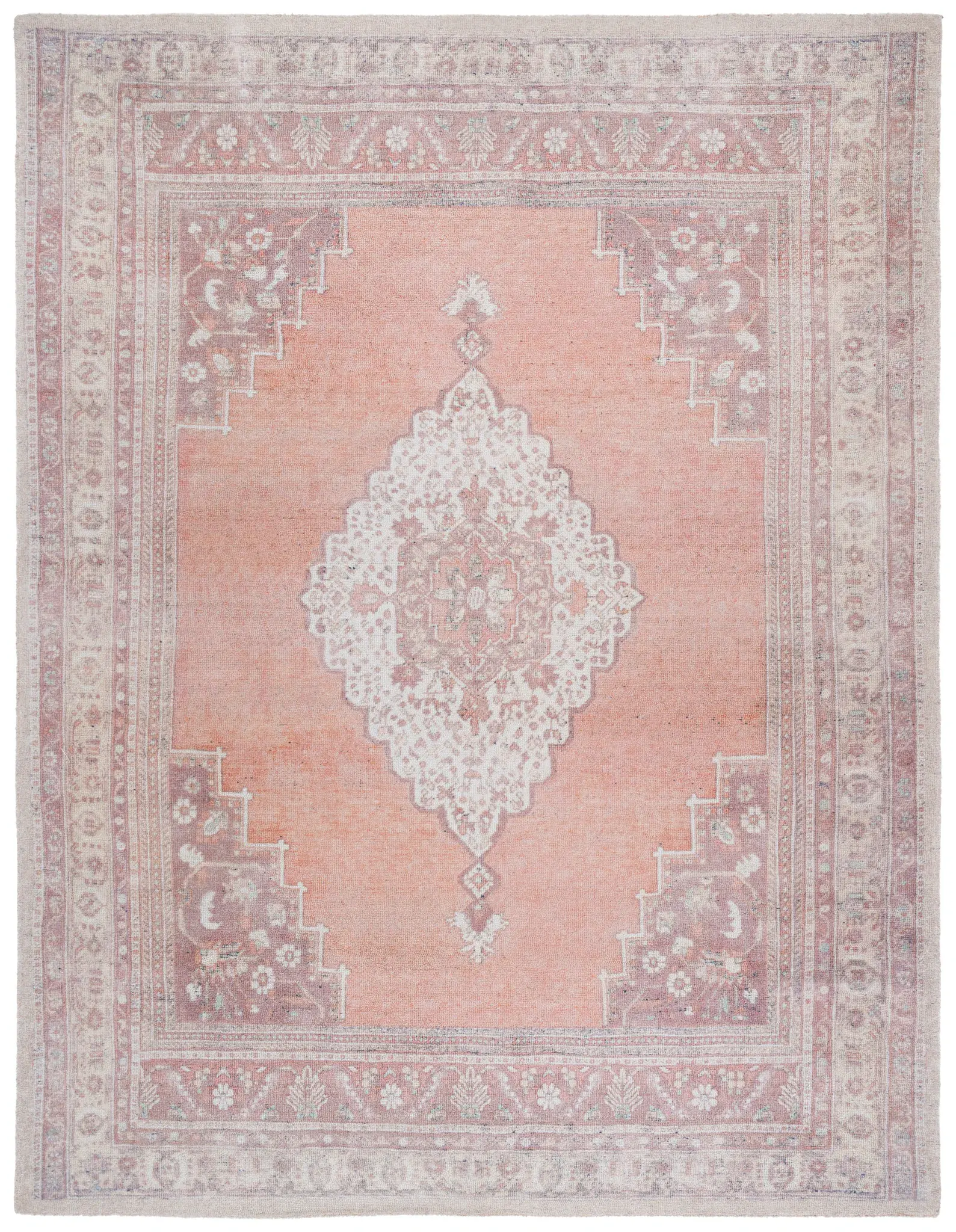 Classic Vintage Diamond Medallion Hand-Tufted Rug