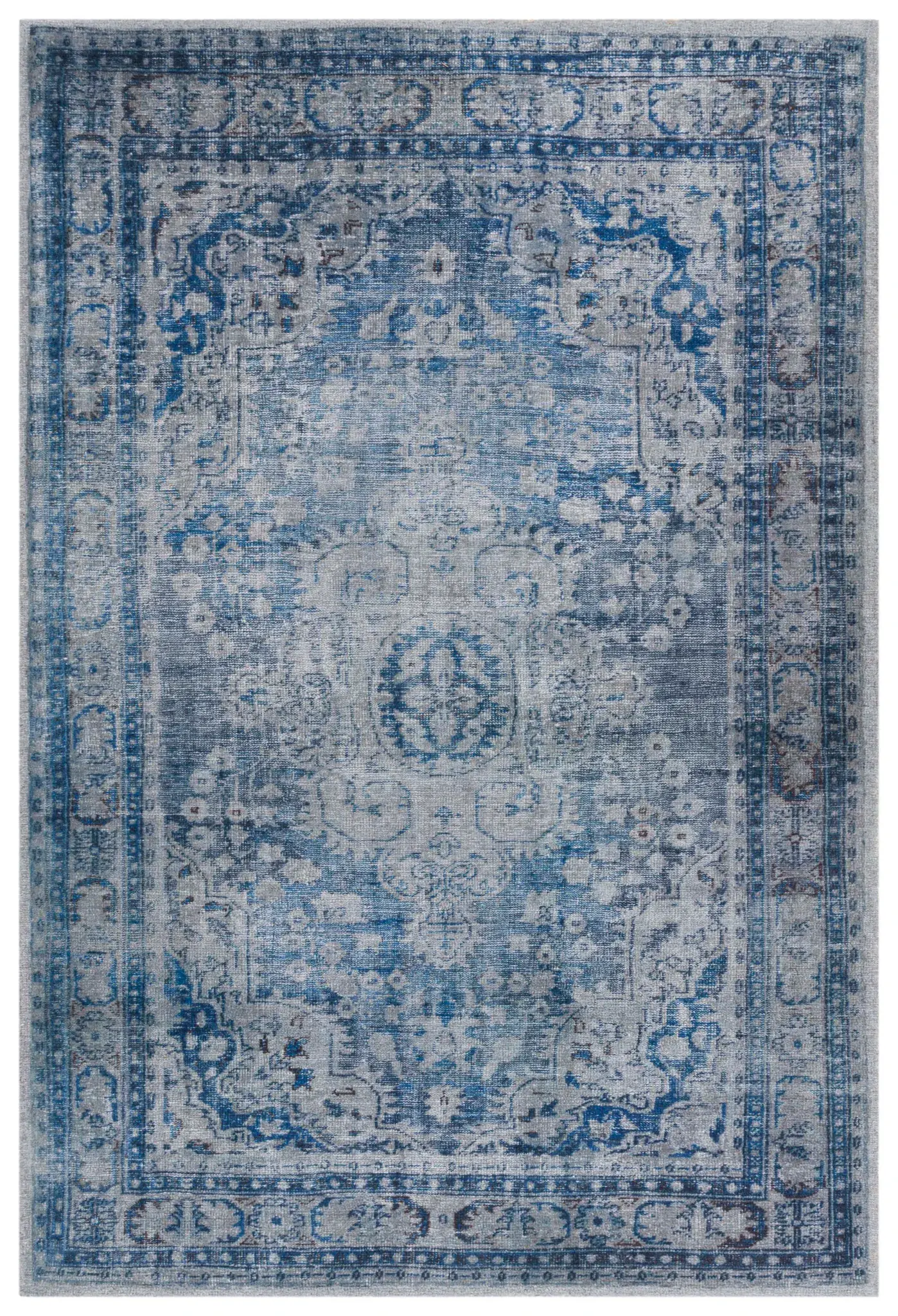 Classic Vintage Medallion Border Hand-Tufted Rug