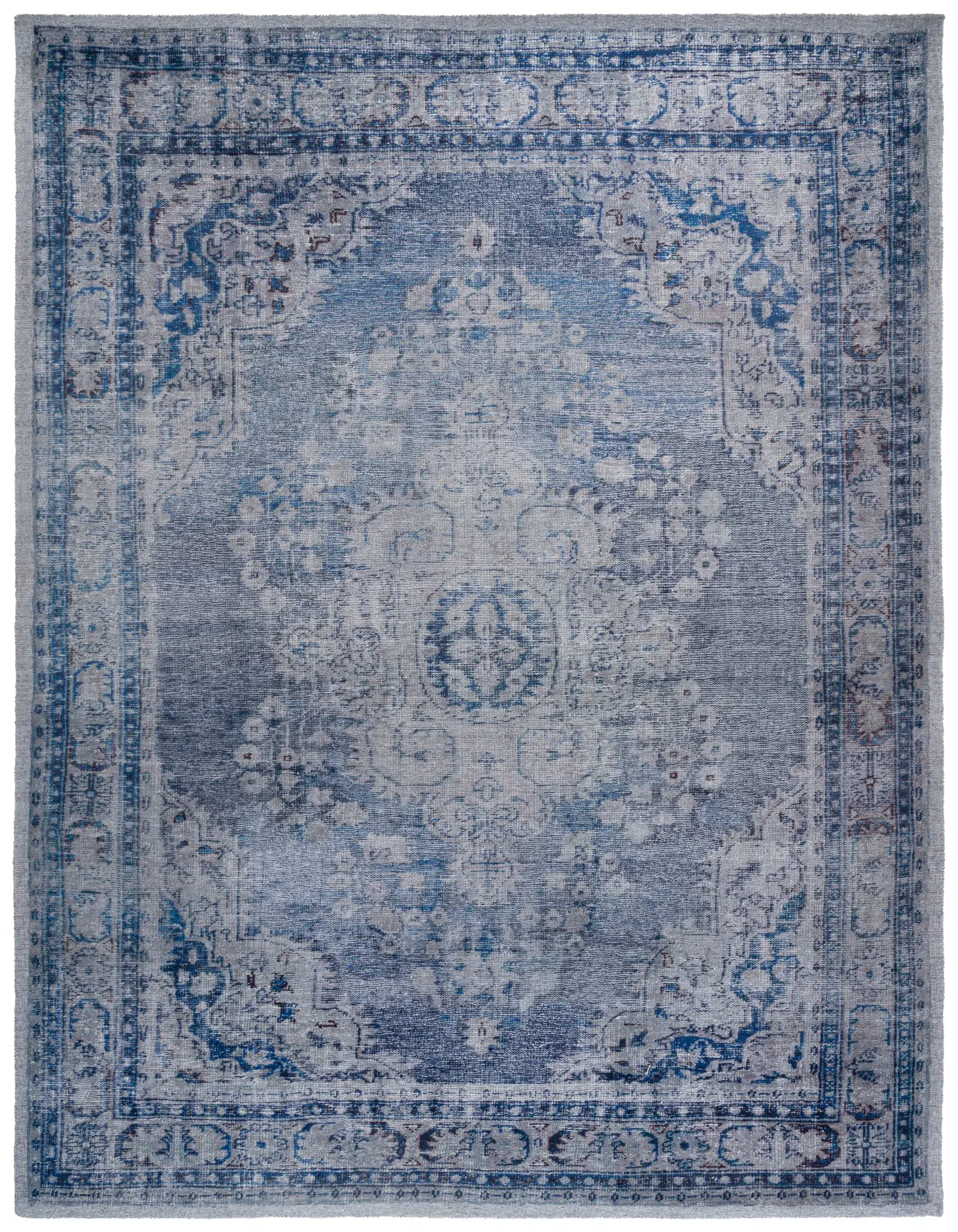 Classic Vintage Medallion Border Hand-Tufted Rug
