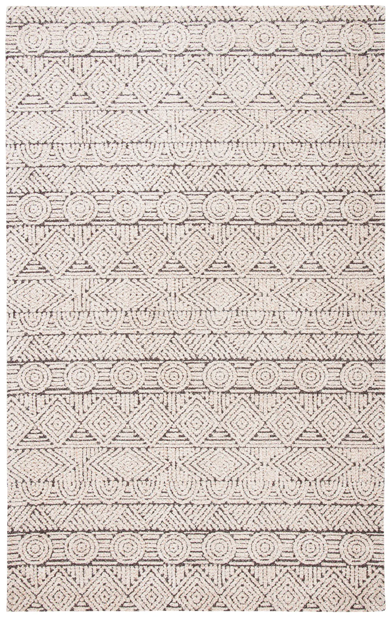 Classic Vintage Banded Diamond Hand-Woven Rug