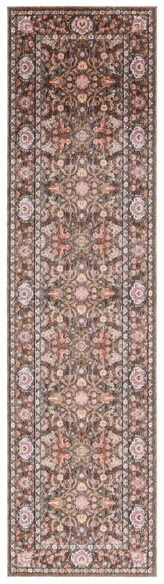 Crimson Floral Border Rug