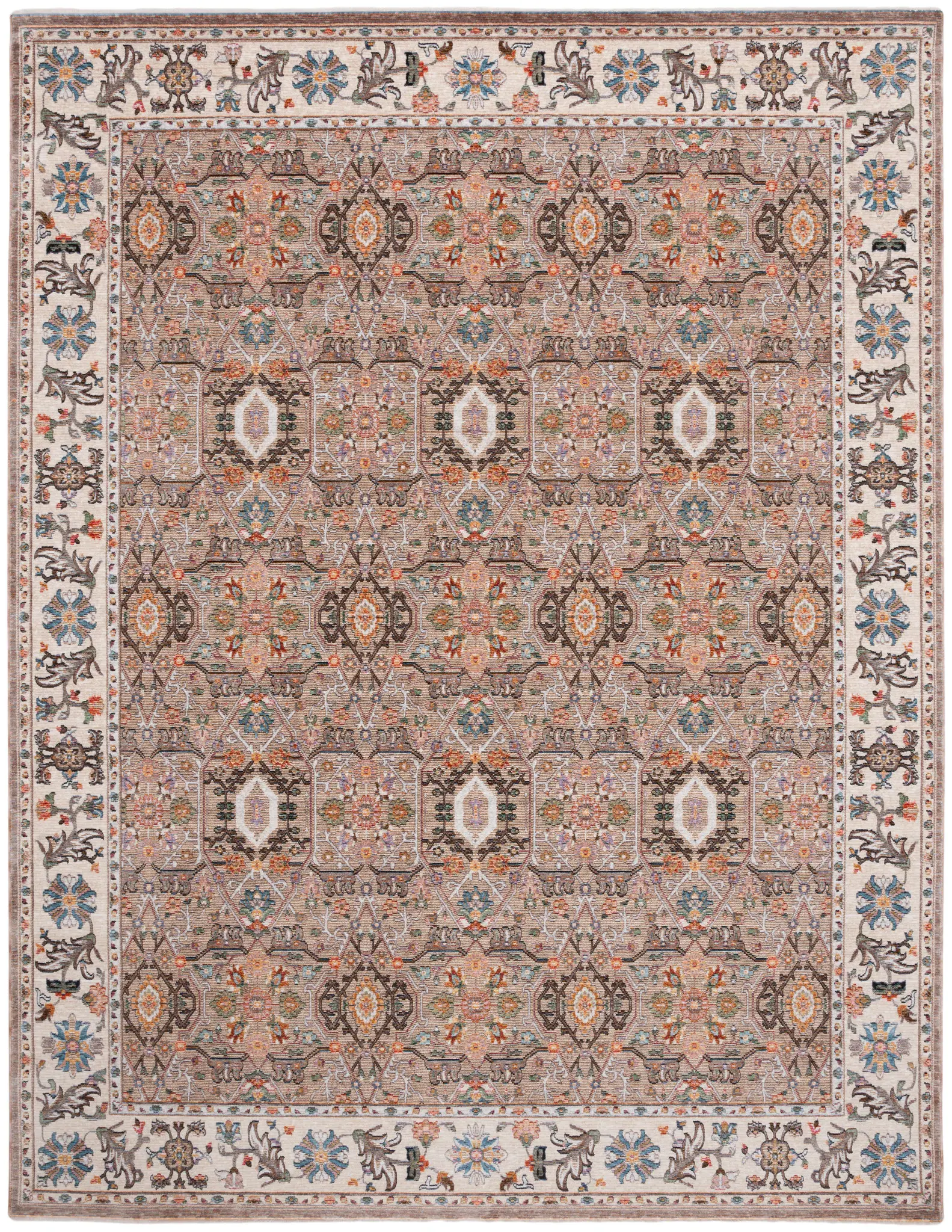Crimson Floral Lattice Rug