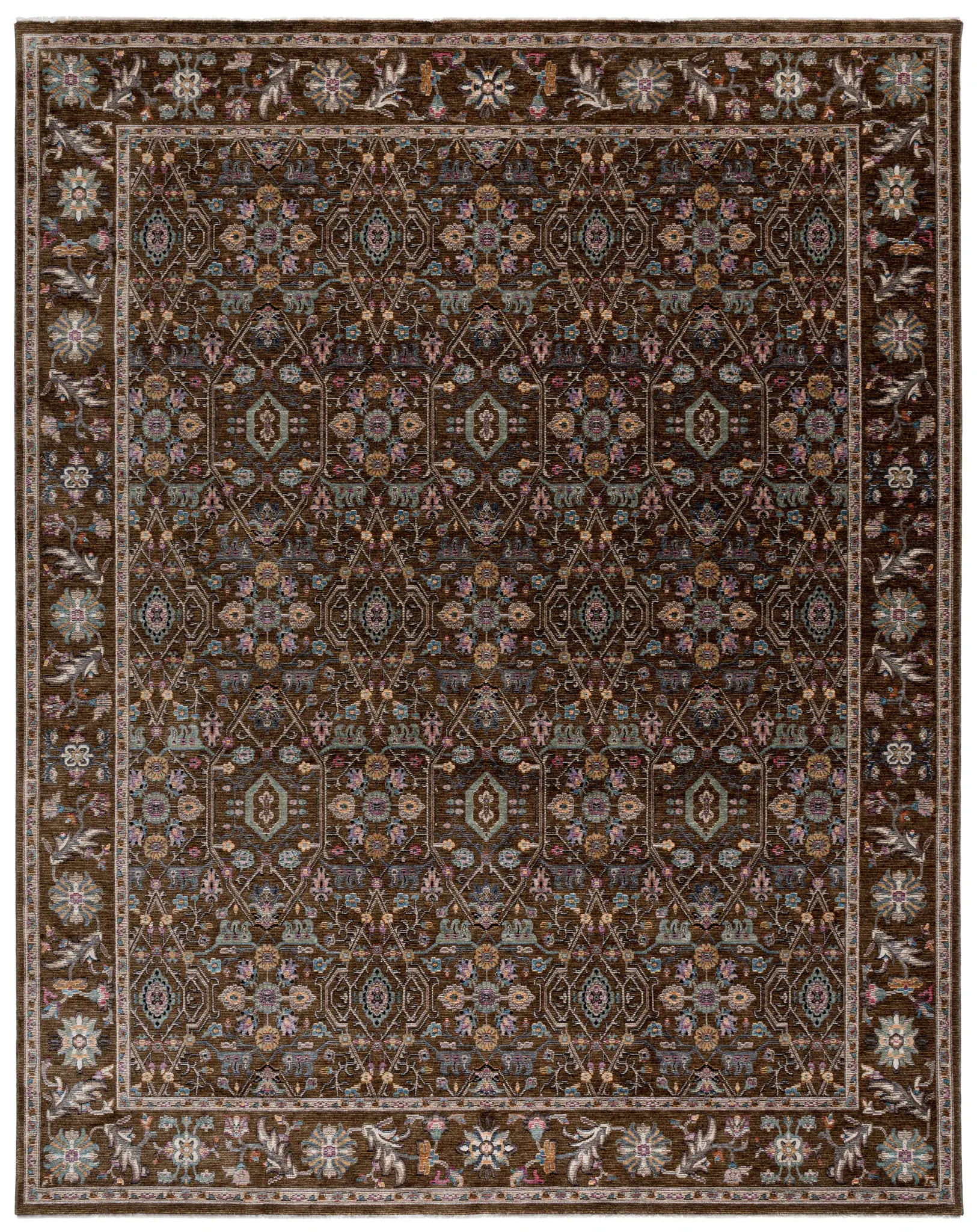 Crimson Floral Lattice Rug