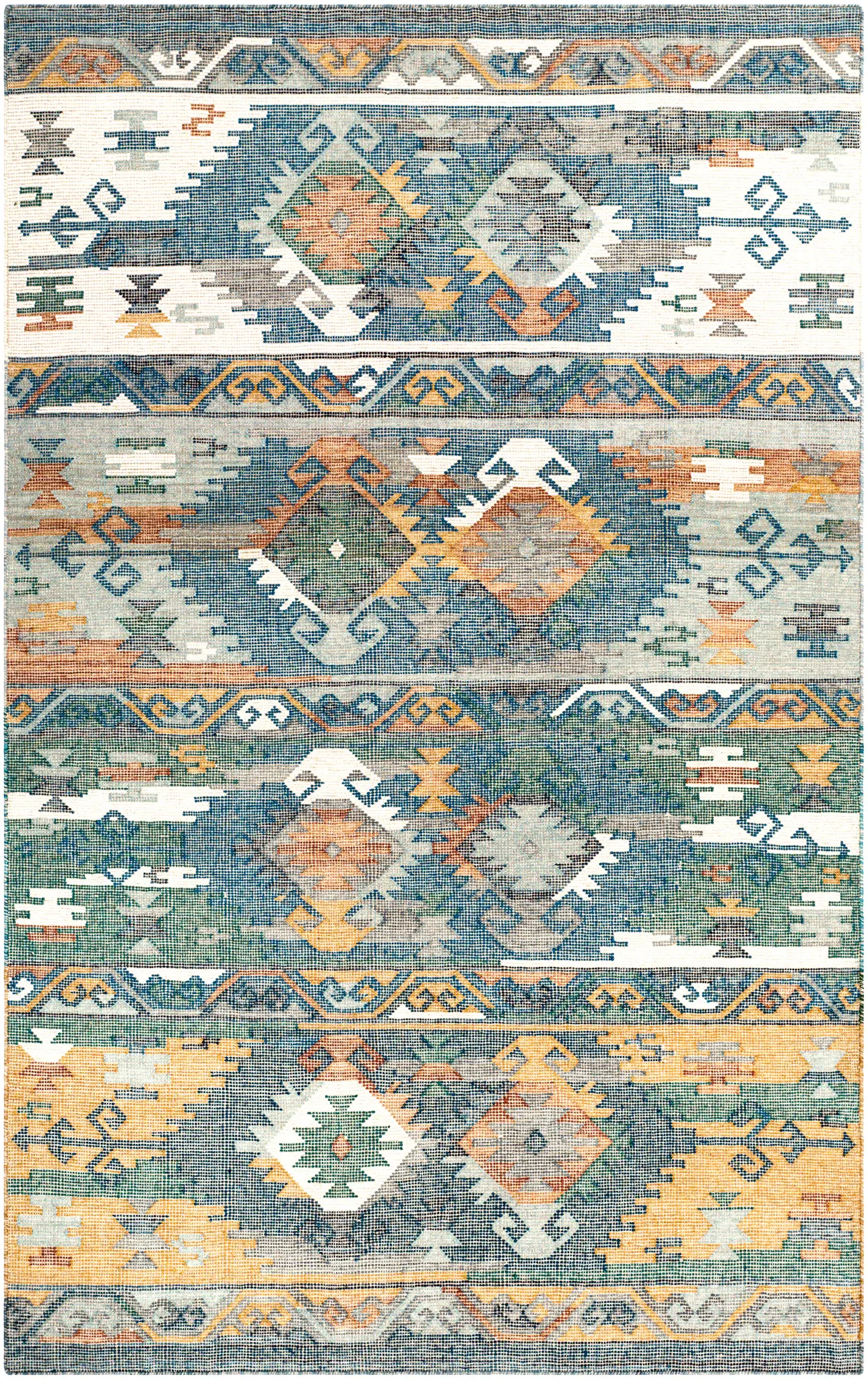 Canyon Banded Diamond Hand-Woven Rug