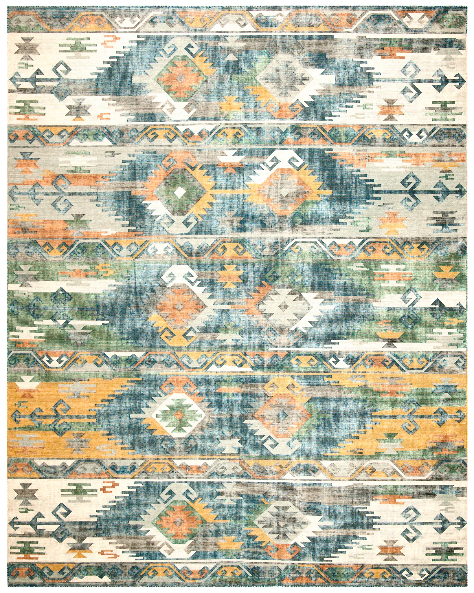 Canyon Banded Diamond Hand-Woven Rug