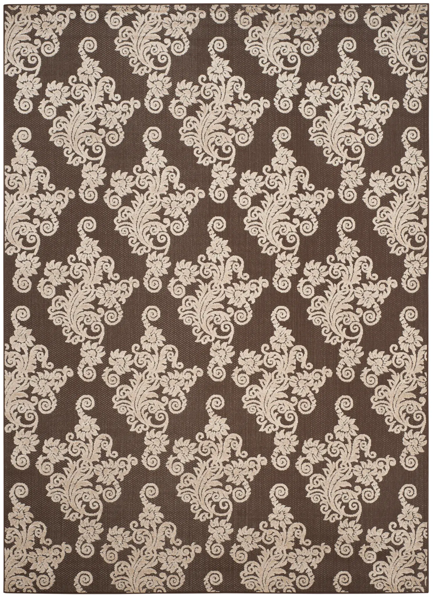 Cottage Scrolling Floral Outdoor Rug