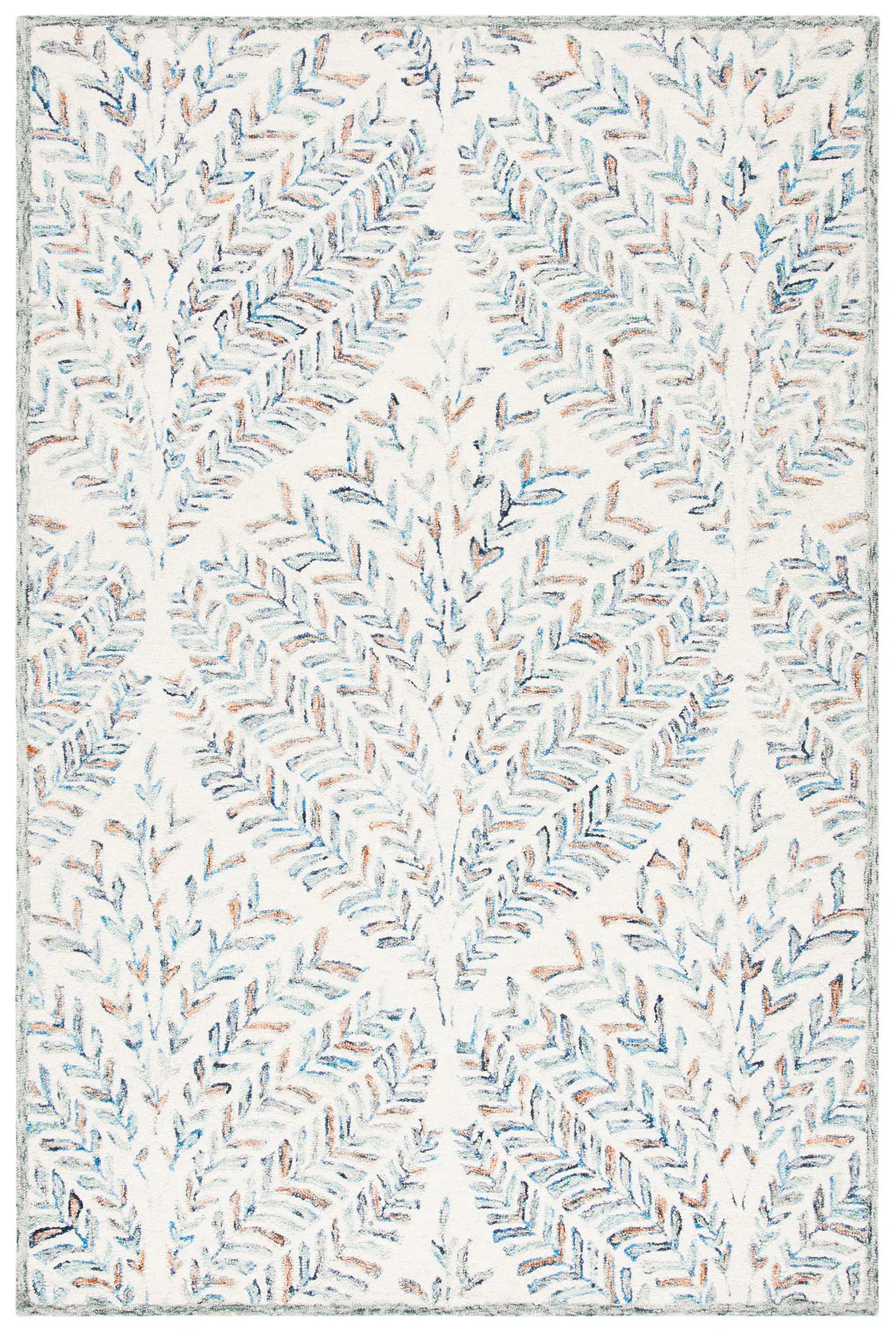 Capri Fern Diamond Hand-Tufted Wool Rug
