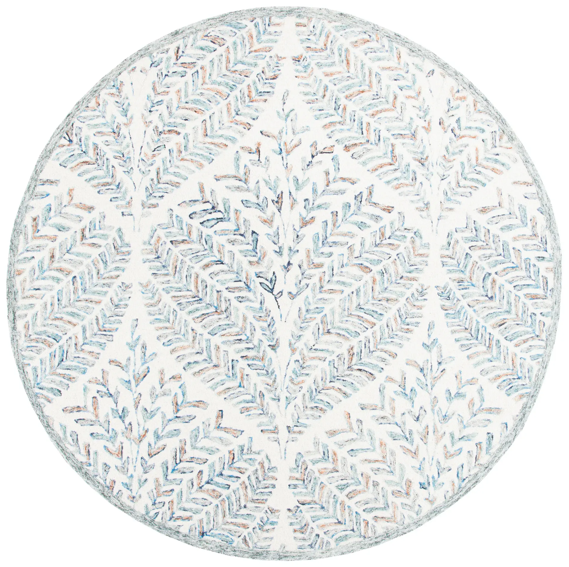 Capri Fern Diamond Hand-Tufted Wool Rug
