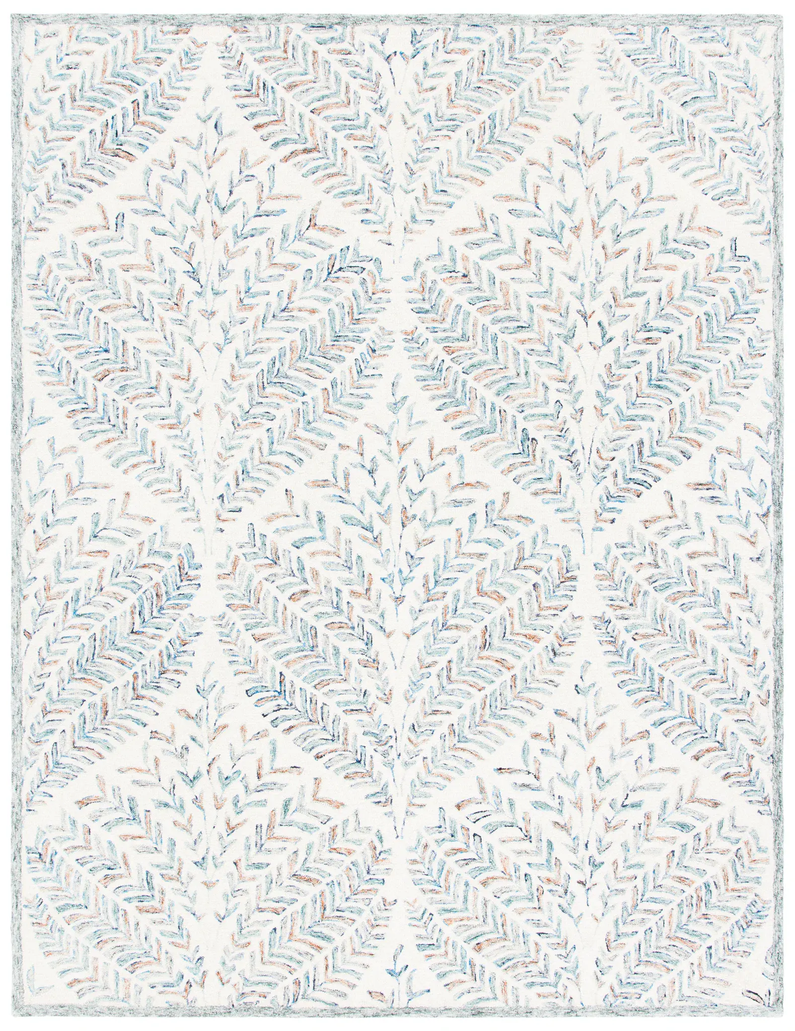 Capri Fern Diamond Hand-Tufted Wool Rug