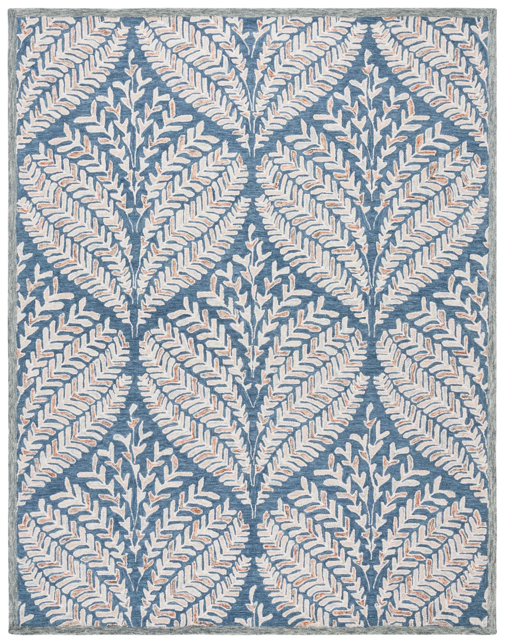 Capri Fern Diamond Hand-Tufted Wool Rug