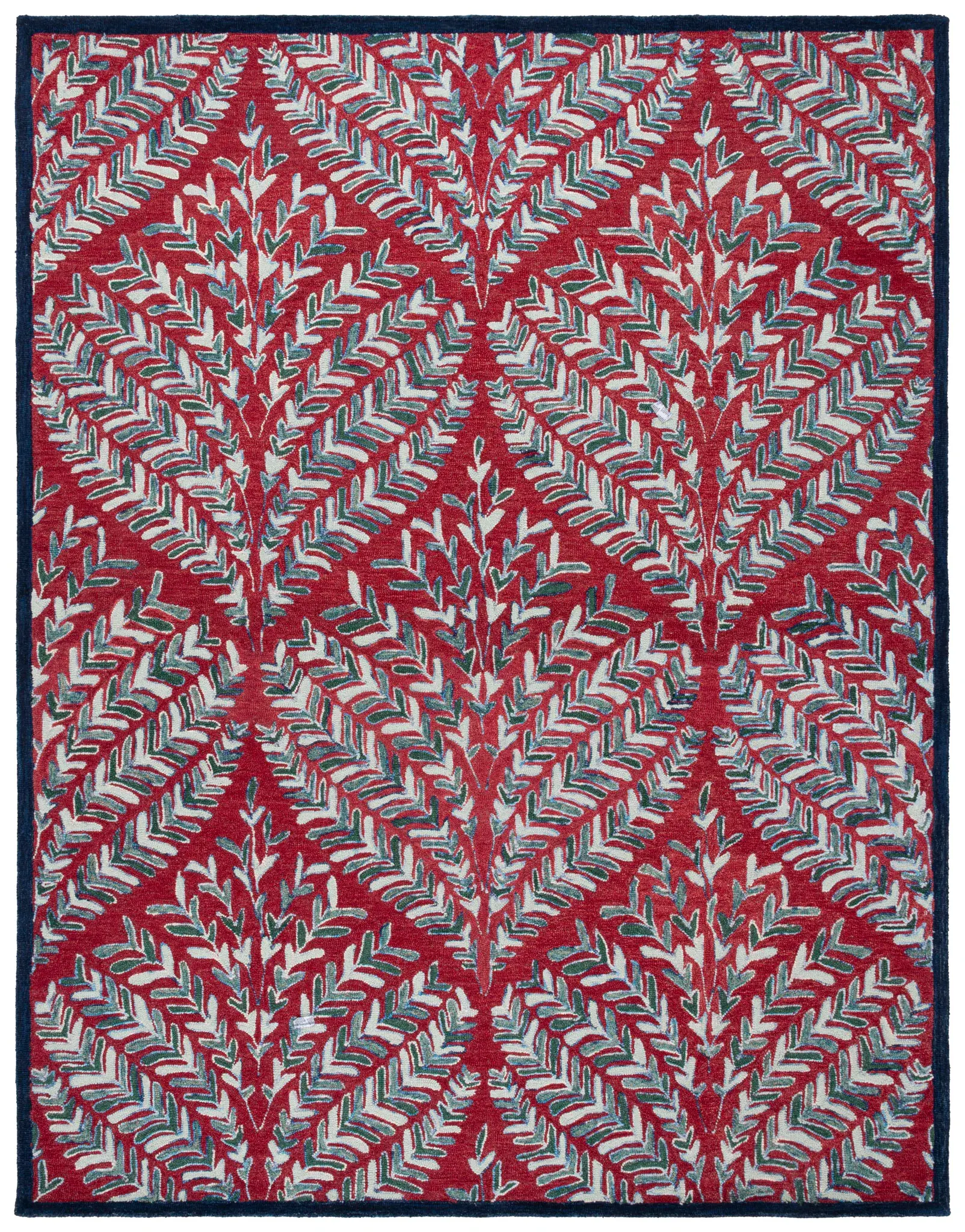 Capri Fern Diamond Hand-Tufted Wool Rug
