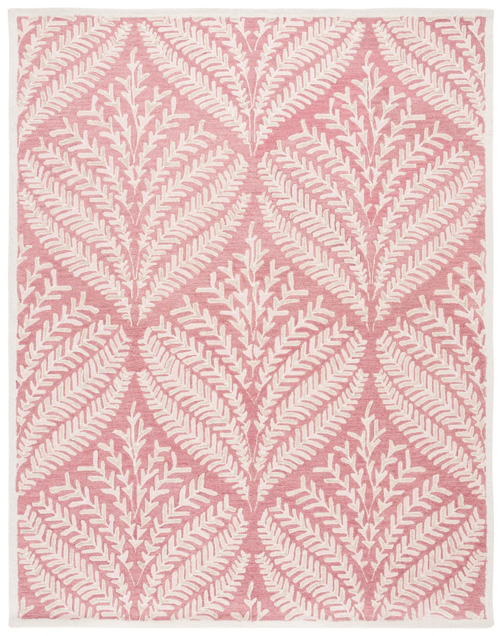 Capri Fern Diamond Hand-Tufted Wool Rug