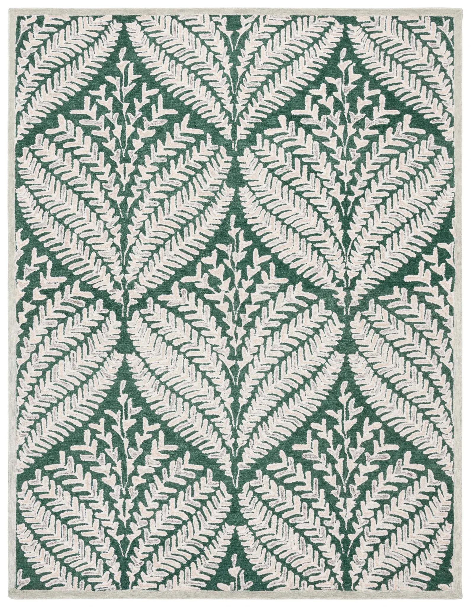 Capri Fern Diamond Hand-Tufted Wool Rug