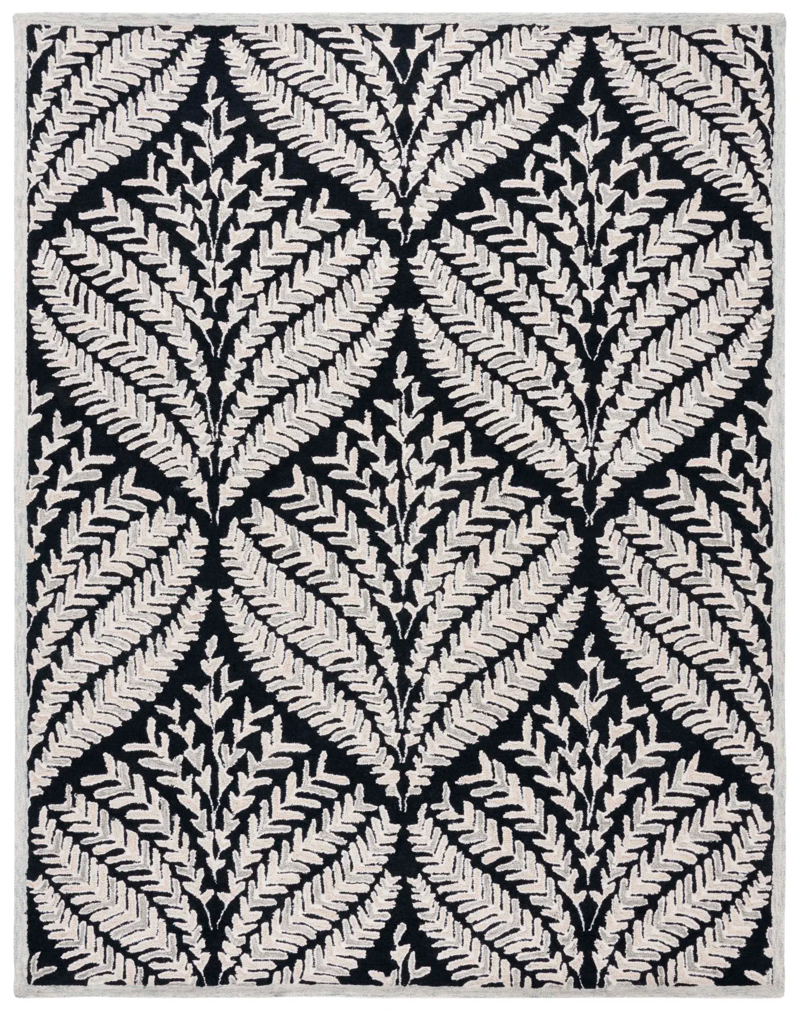 Capri Fern Diamond Hand-Tufted Wool Rug