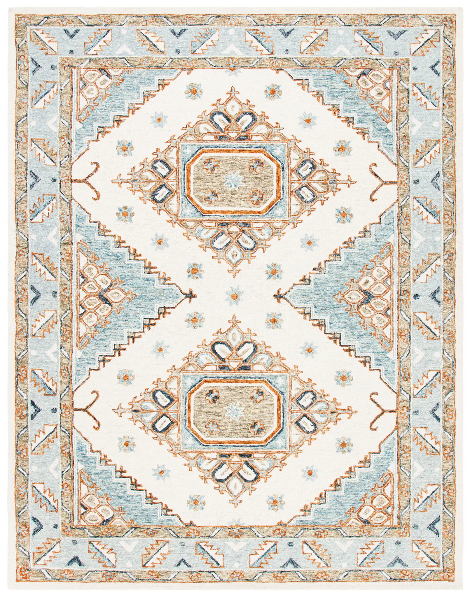 Capri Double Medallion Hand-Tufted Wool Rug