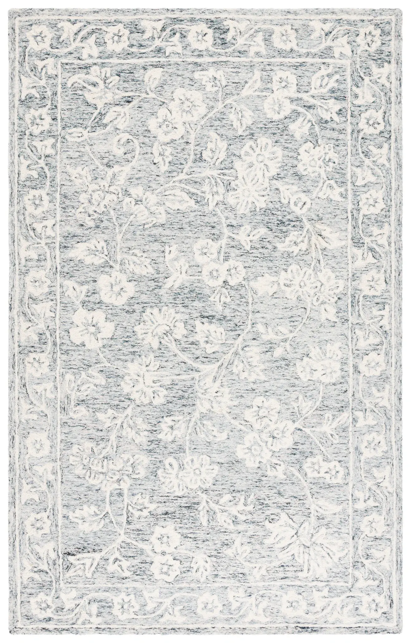 Capri Floral Border Hand-Tufted Wool Rug