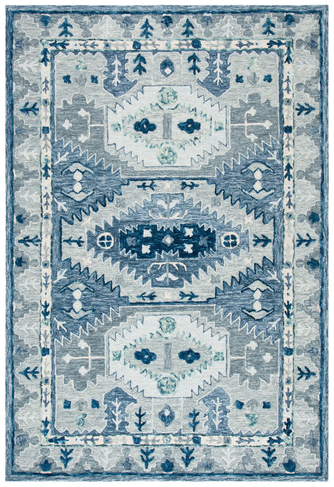 Capri Geometric Medallion Hand-Tufted Wool Rug