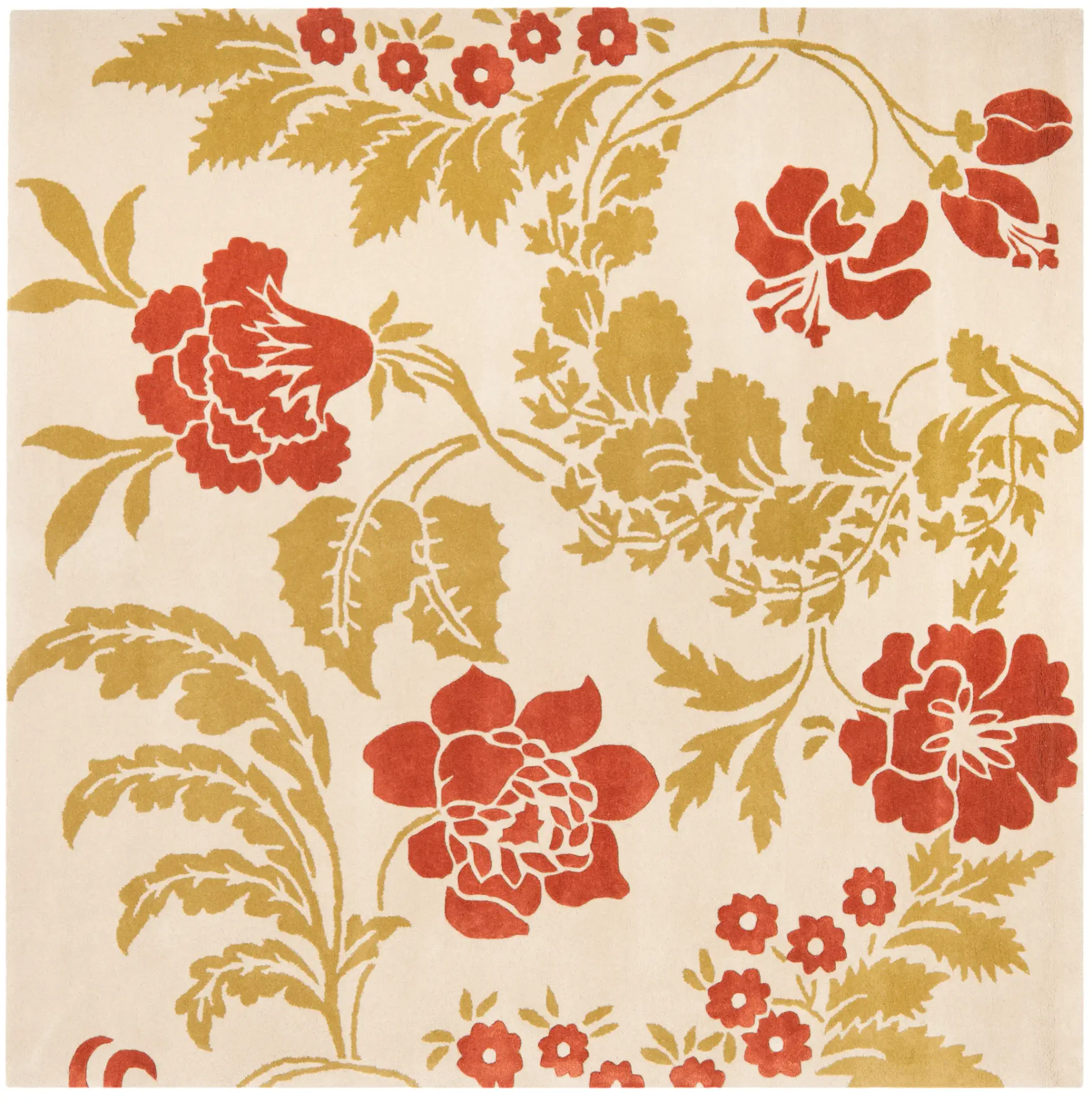 Capri Floral Vine Hand-Tufted Wool Rug