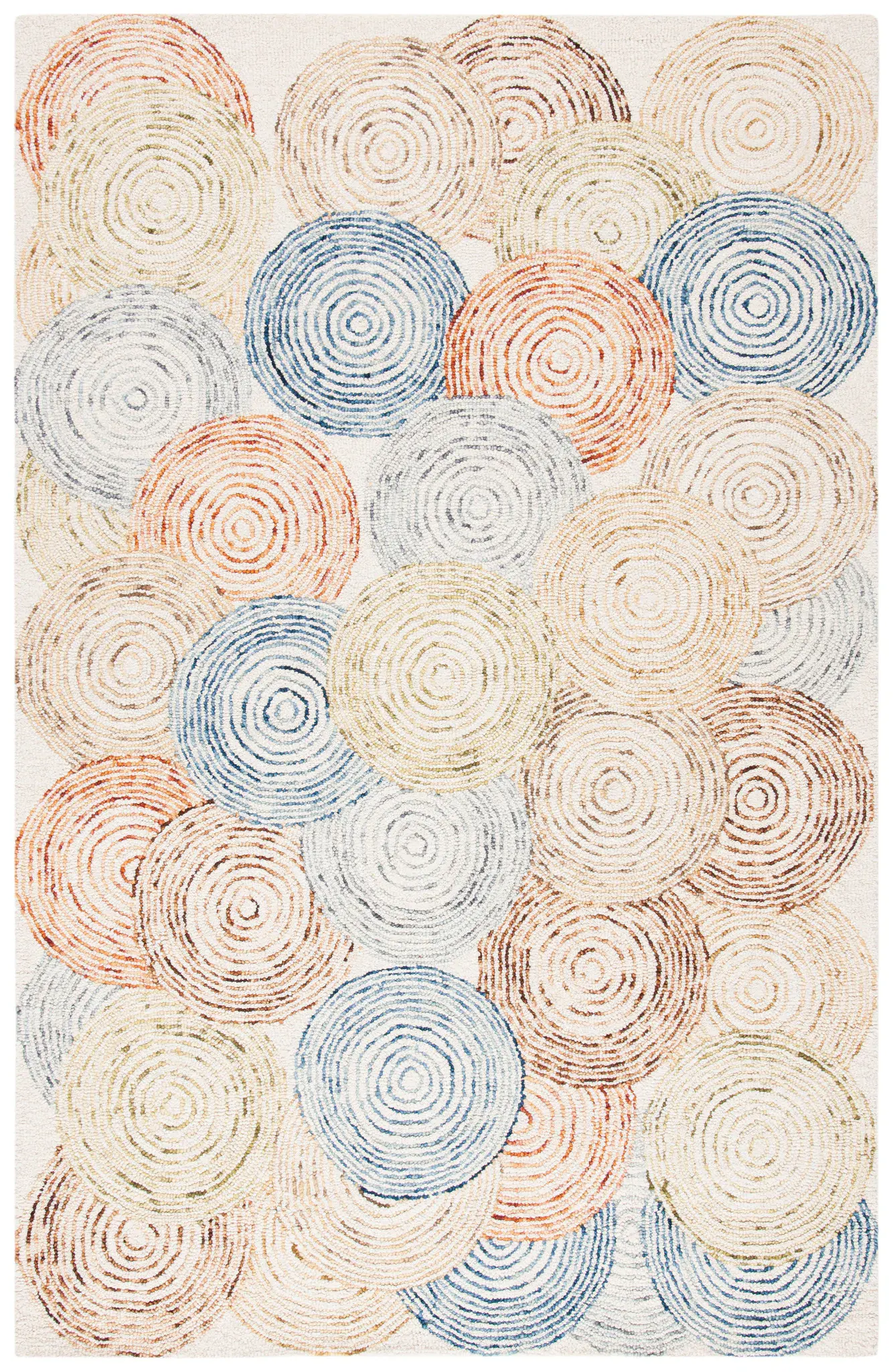 Capri Overlapping Circles Hand-Tufted Wool Rug
