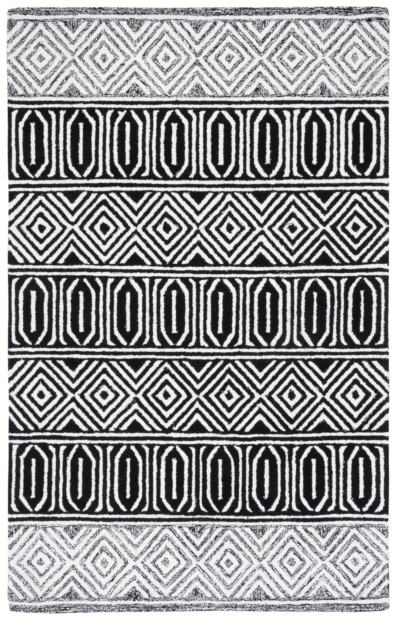 Capri Banded Geometric Hand-Tufted Rug