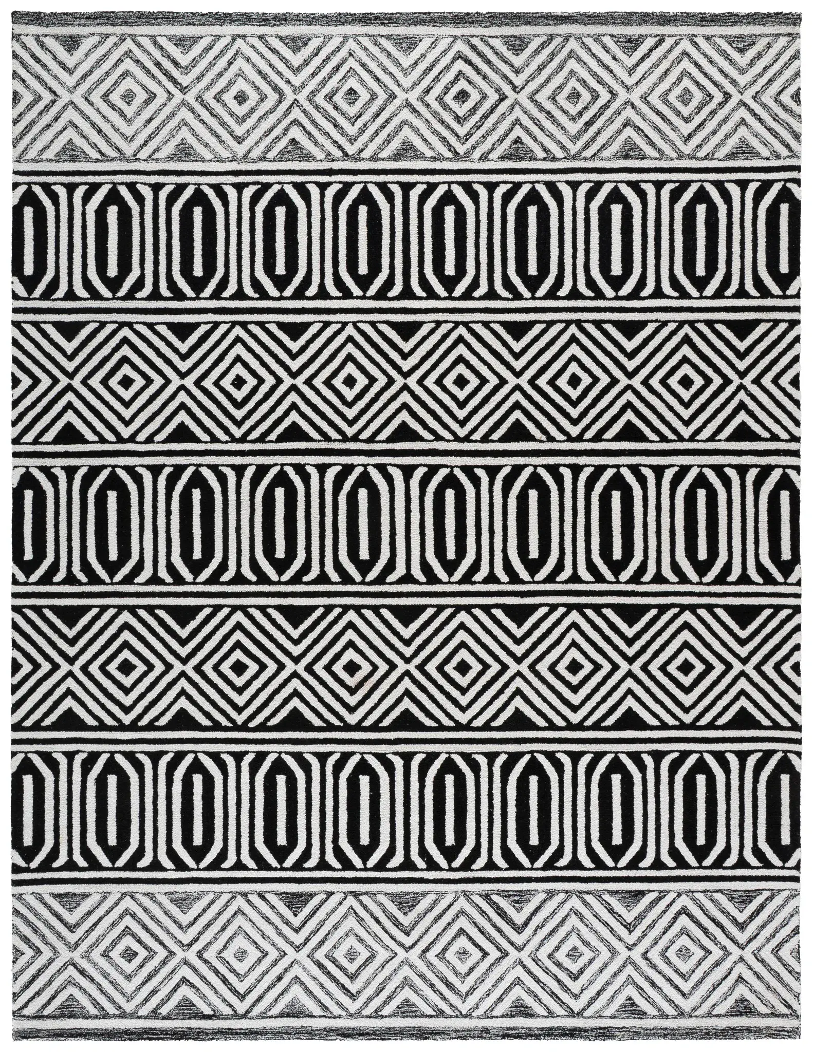 Capri Banded Geometric Hand-Tufted Rug