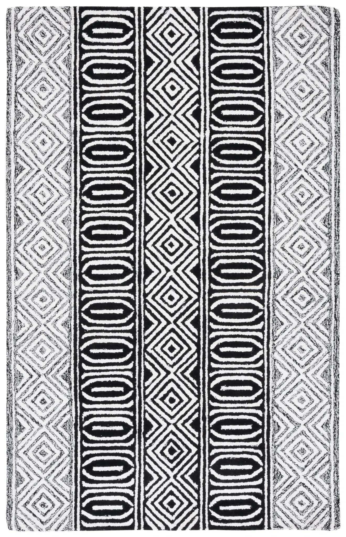 Capri Banded Diamond Hand-Tufted Rug