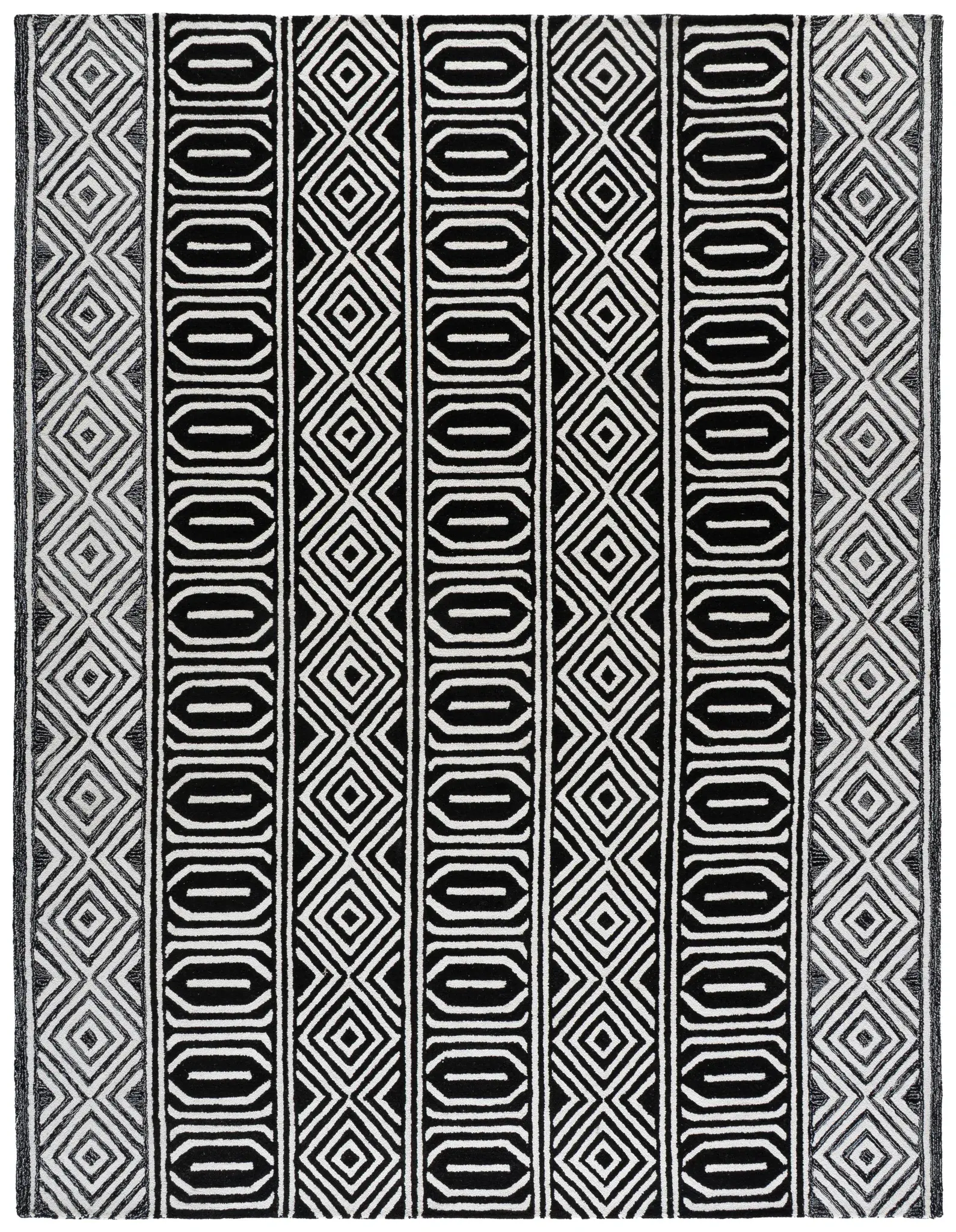 Capri Banded Diamond Hand-Tufted Rug