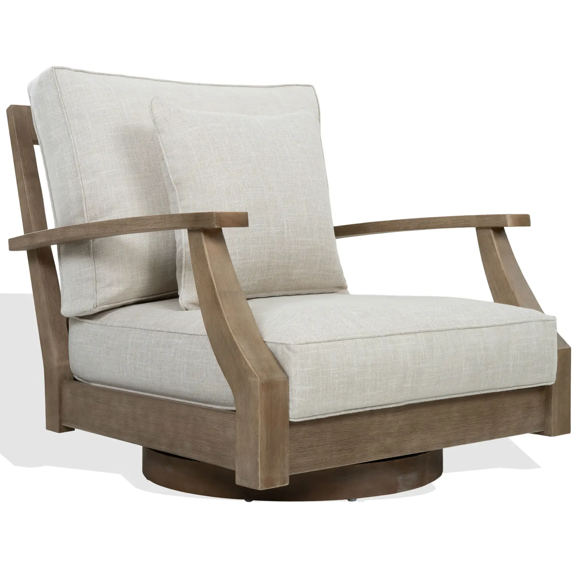 Martinique Eucalyptus Wood Patio Swivel Chair