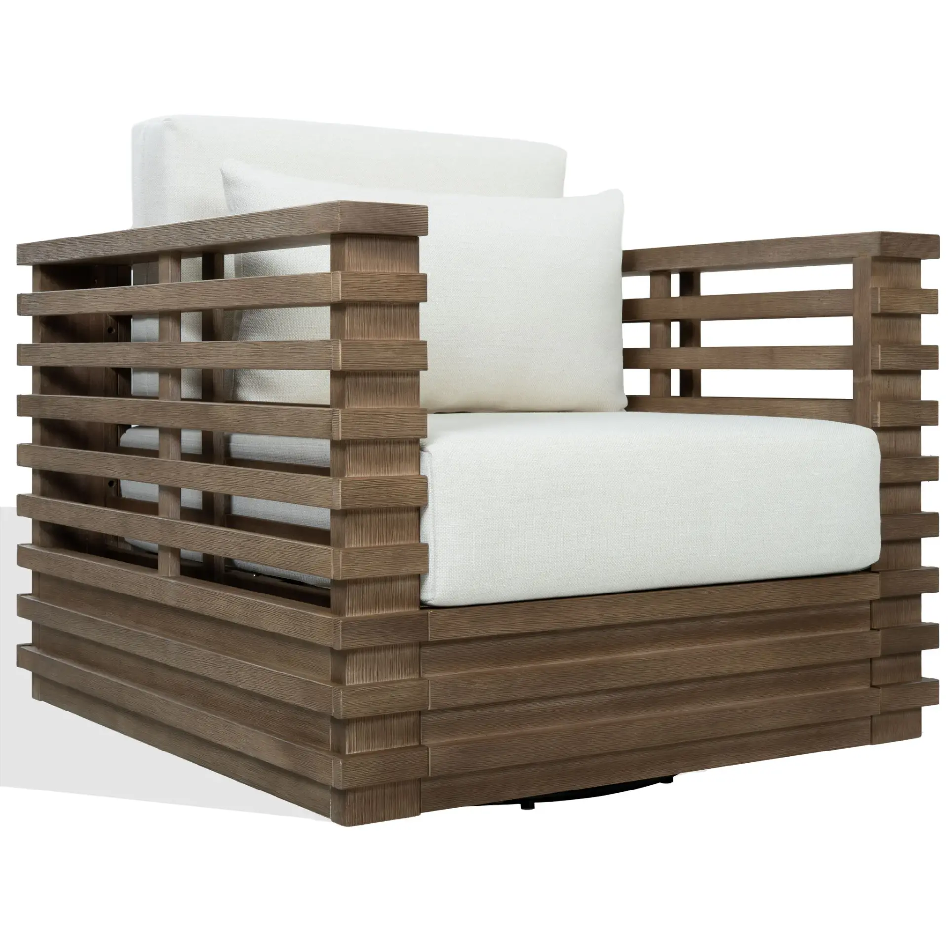 Tortuga Eucalyptus Wood Patio Swivel Chair