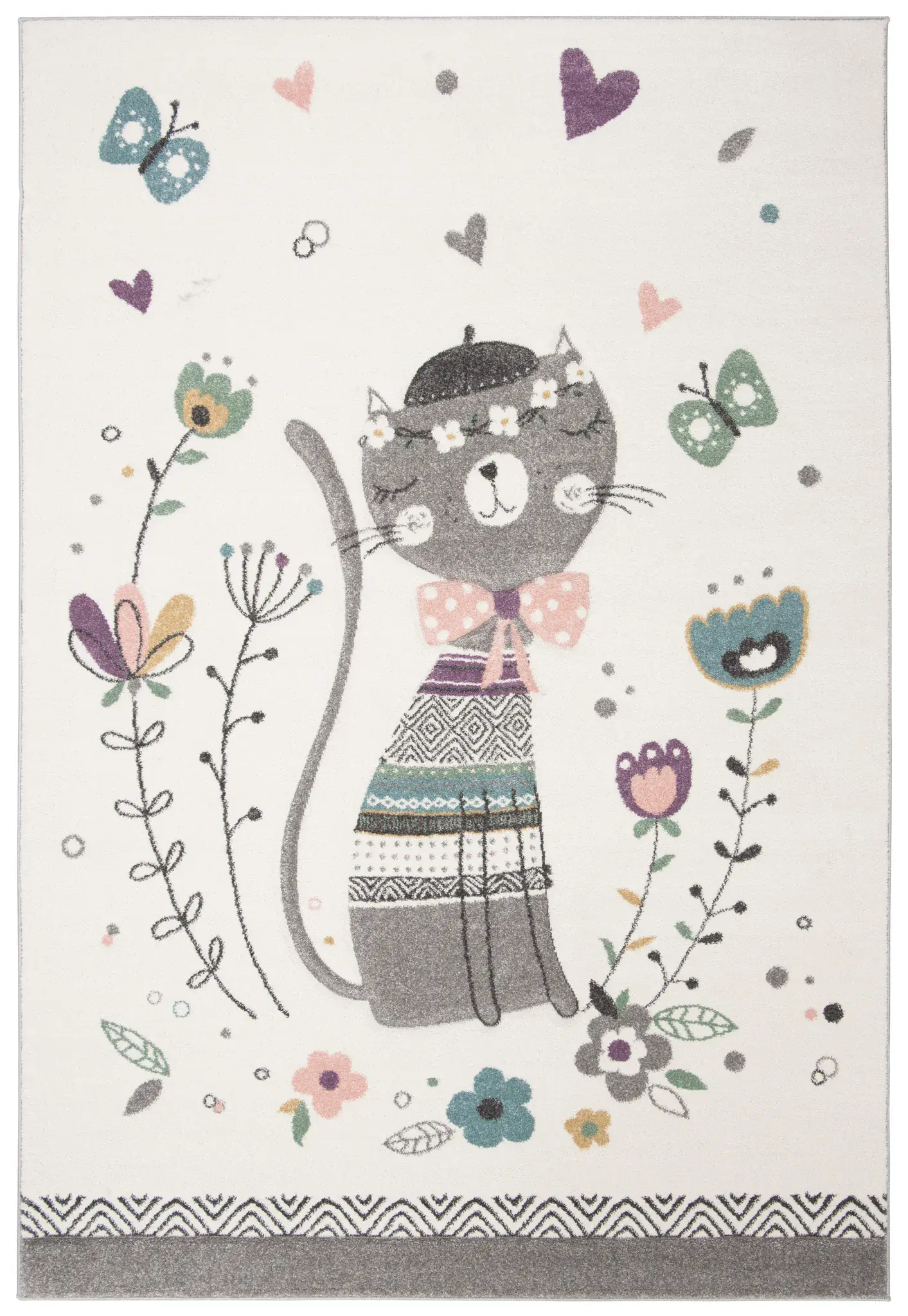 Carousel Kids Whimsical Cat Rug