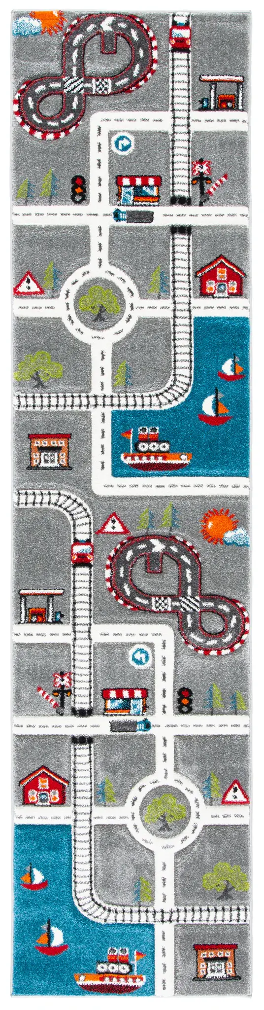 Carousel Kids Road And Railway Play Rug