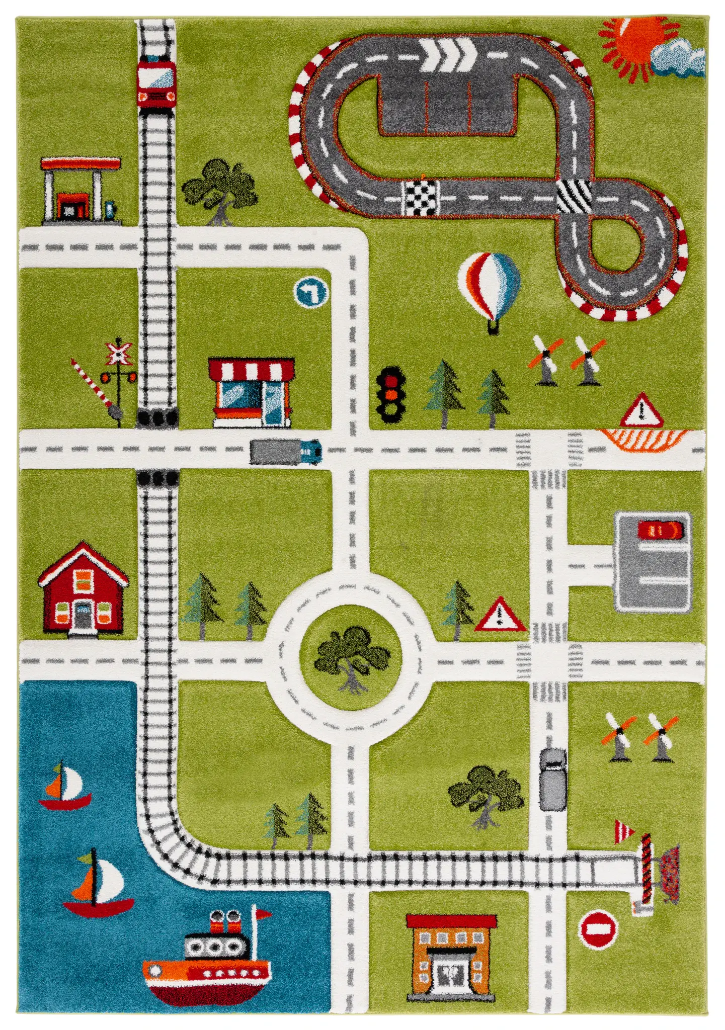 Carousel Kids Road And Railway Play Rug