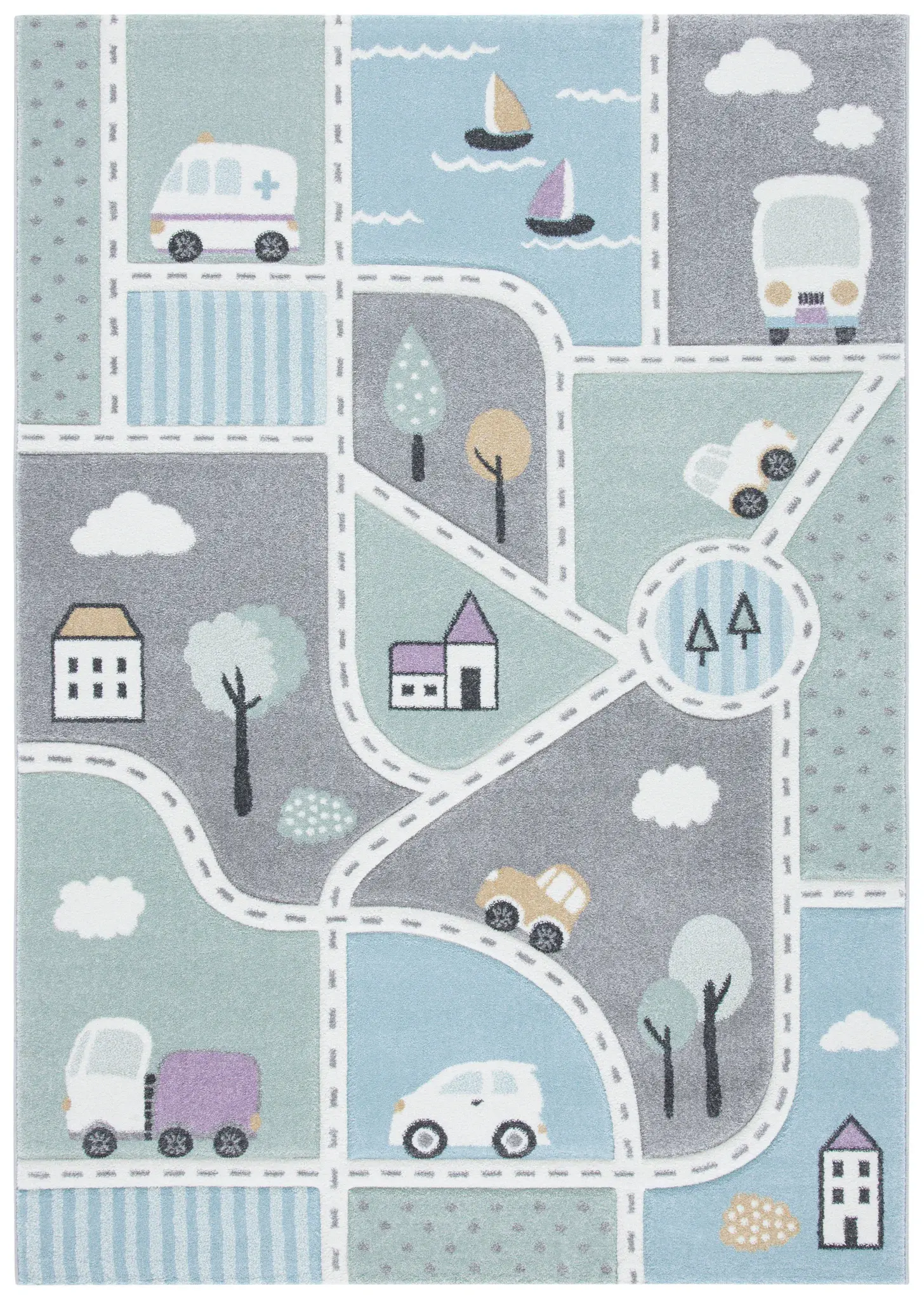 Carousel Kids Road Map Rug