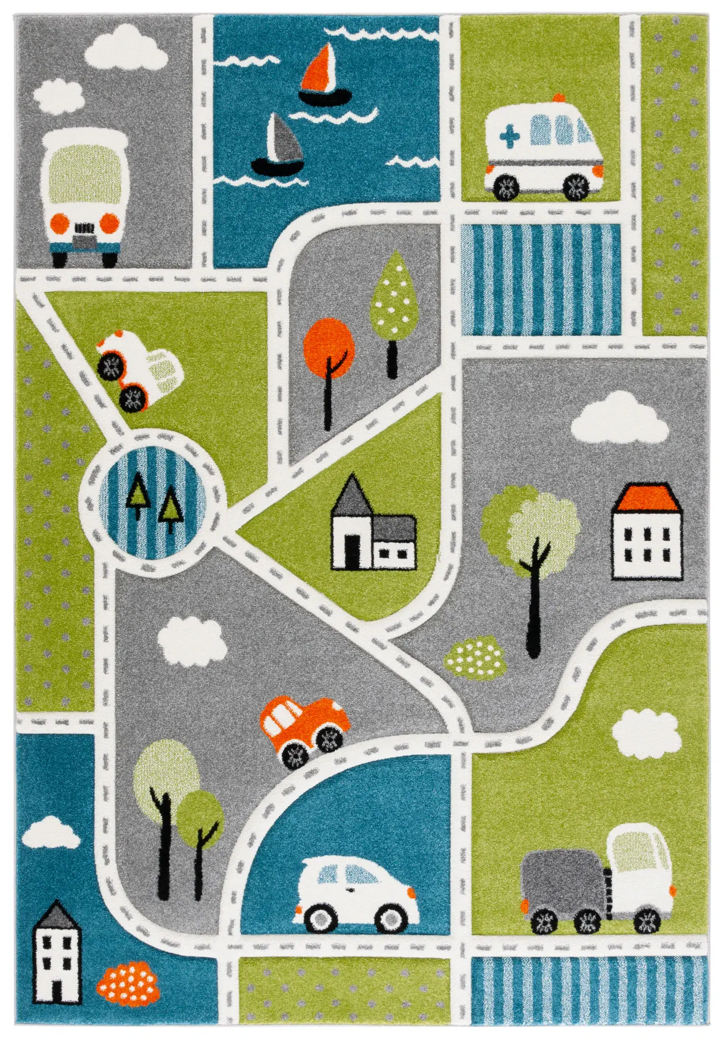 Carousel Kids Road Map Rug