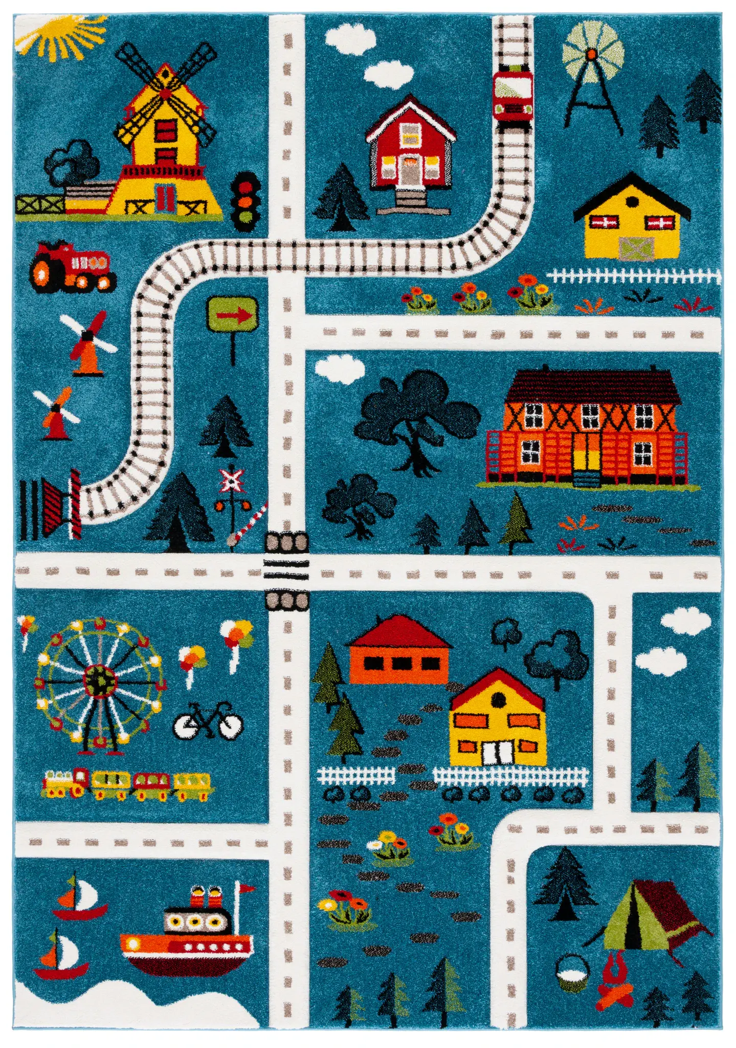 Carousel Kids Village Map Rug