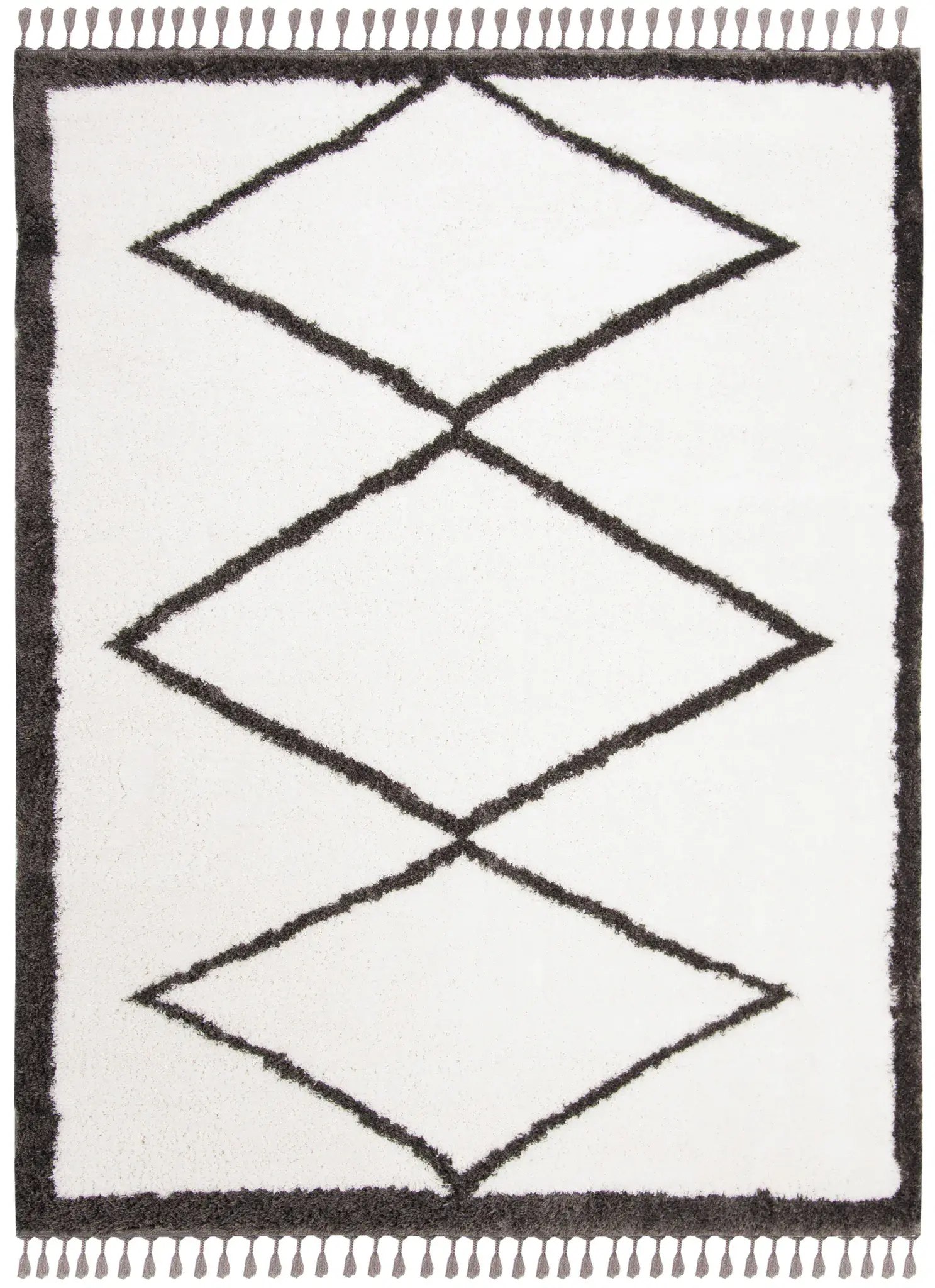 Carmella Diamond Border Shag Rug