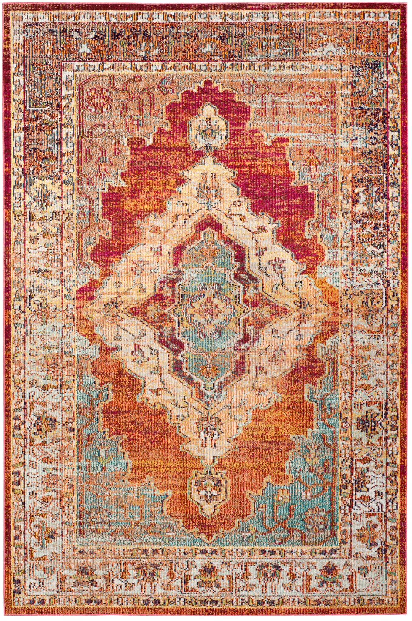 Crystal Medallion Bordered Rug