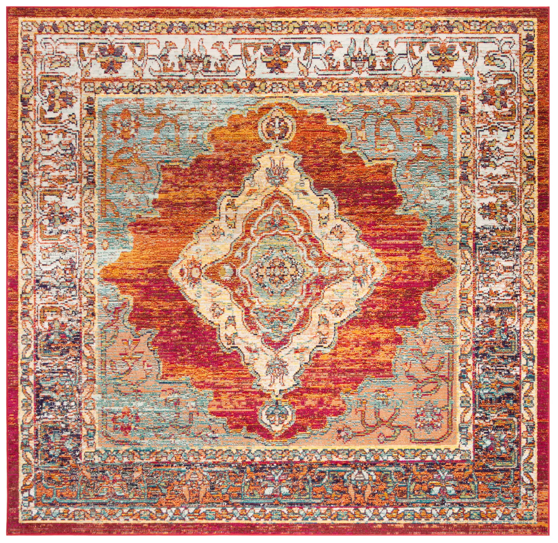 Crystal Medallion Bordered Rug