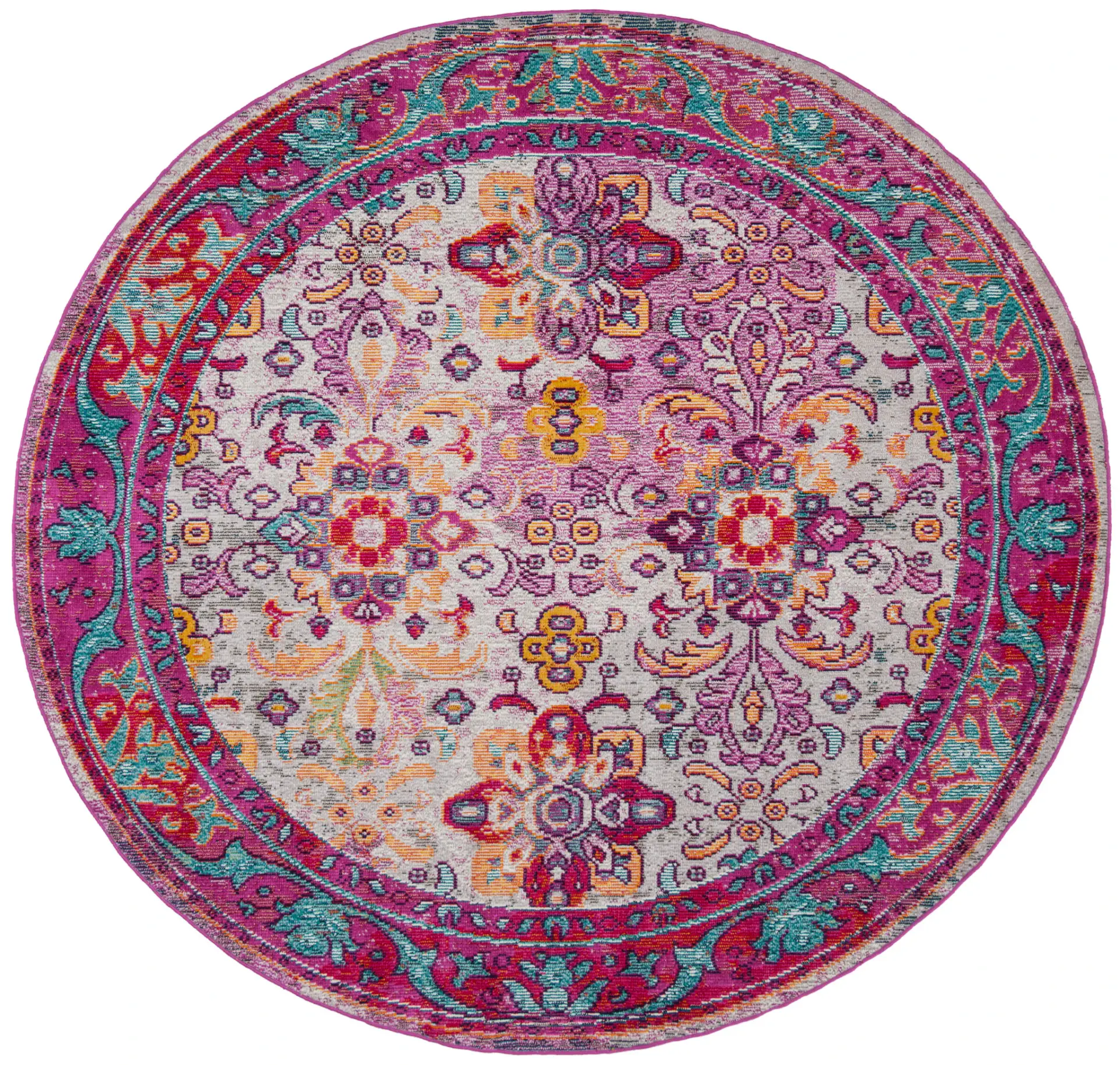Crystal Bordered Floral Rug