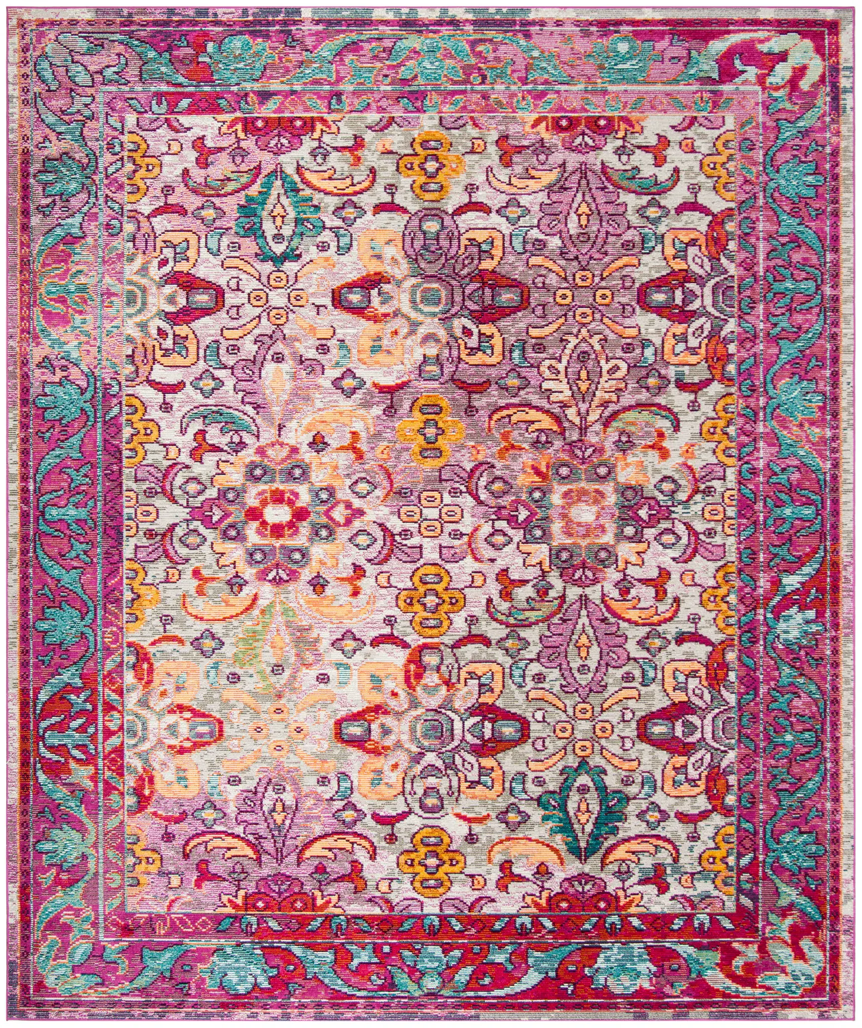 Crystal Bordered Floral Rug