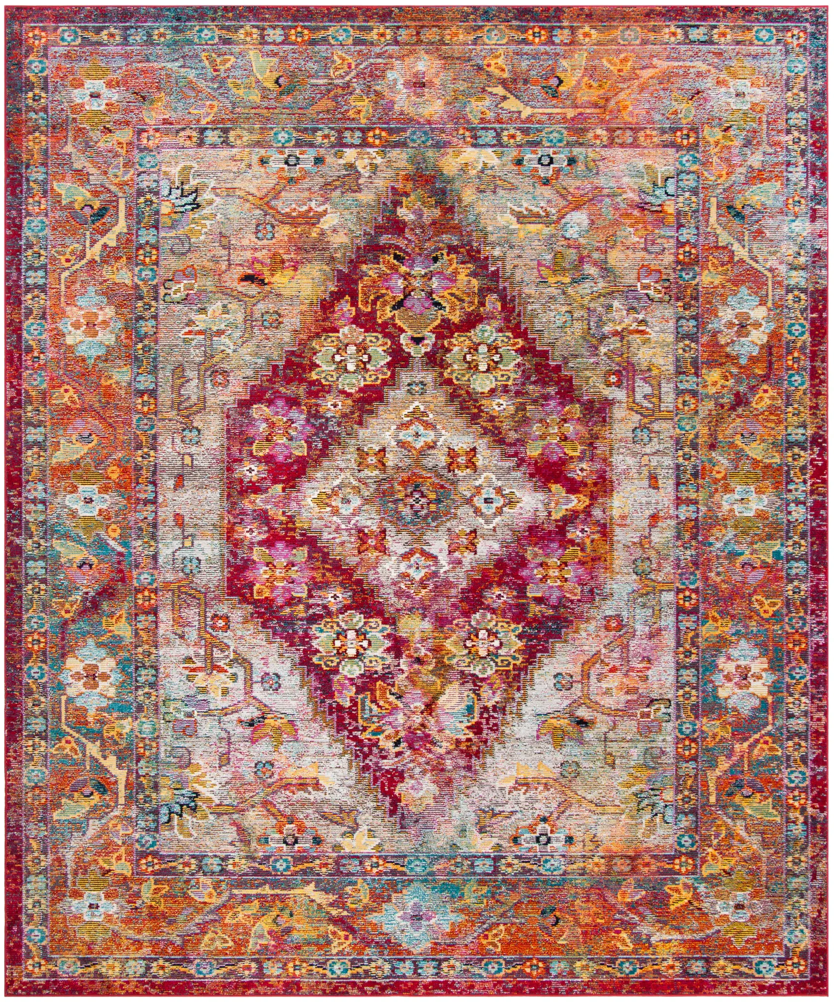 Crystal Distressed Medallion Rug