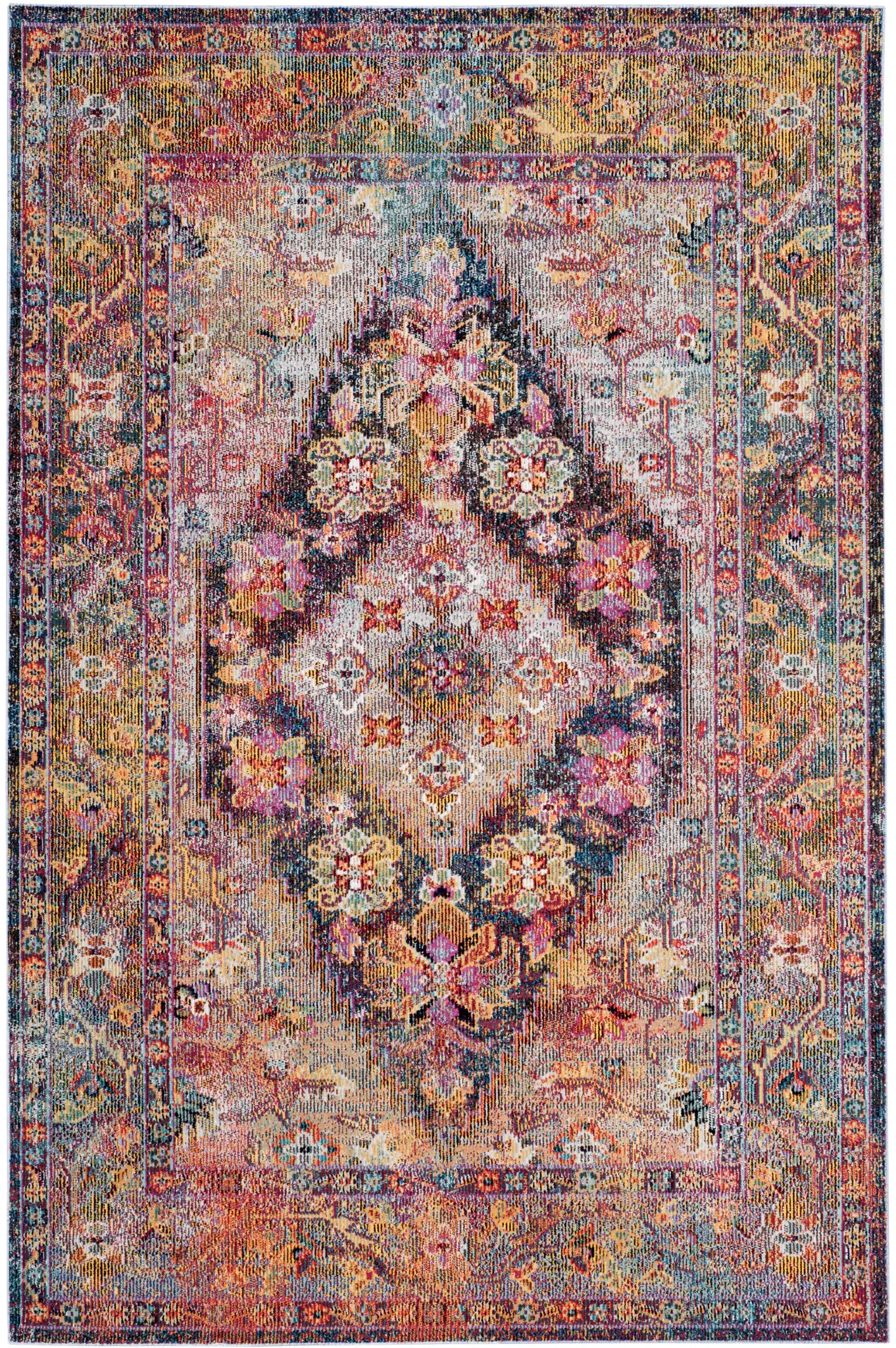 Crystal Distressed Medallion Rug