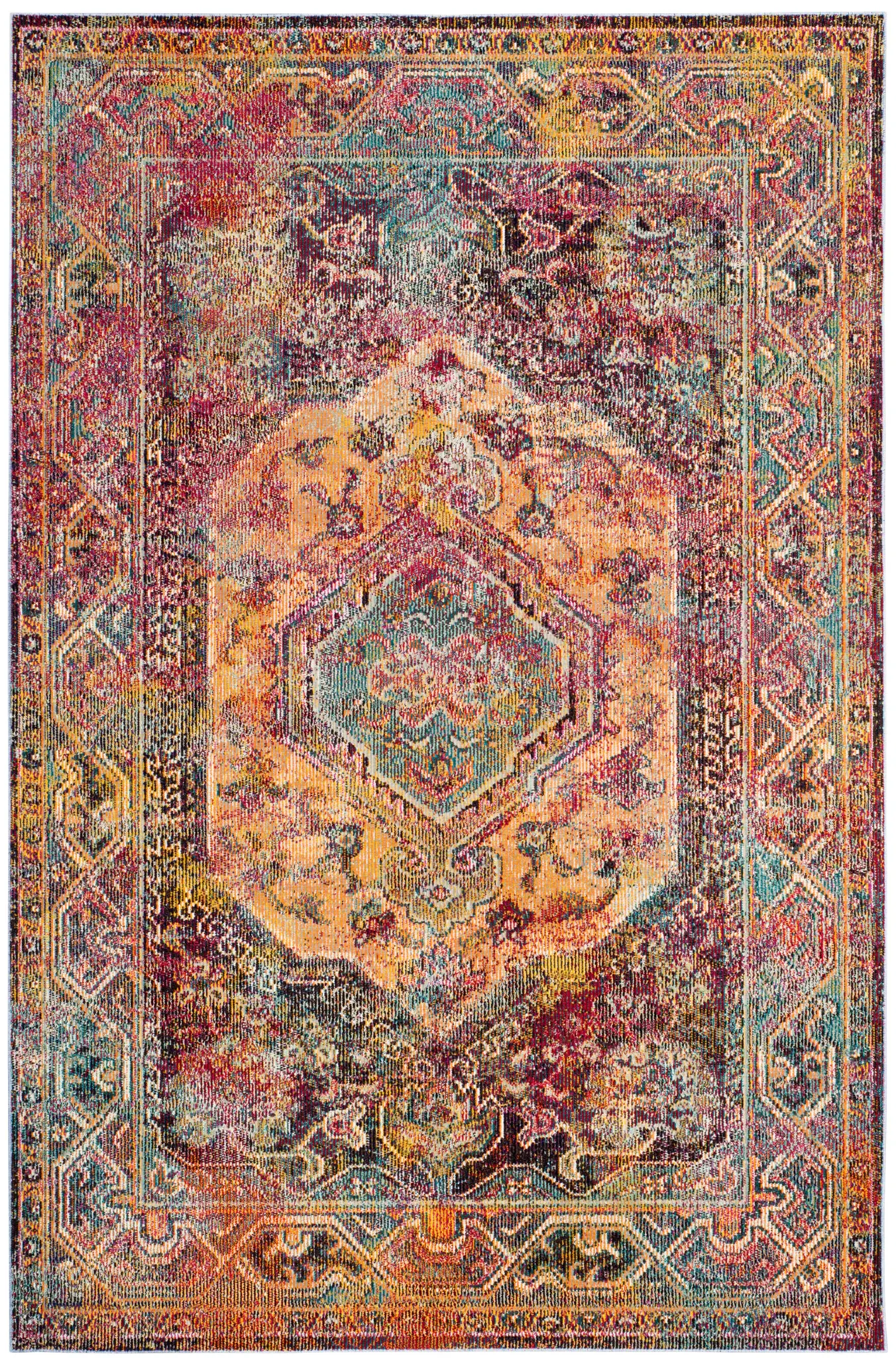 Crystal Hexagon Medallion Rug