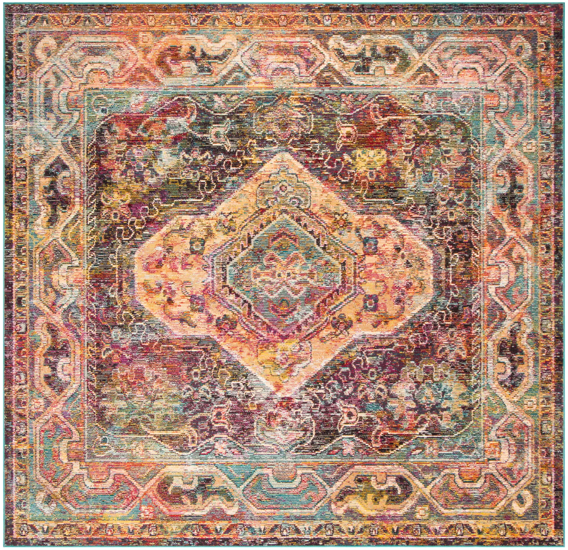 Crystal Hexagon Medallion Rug