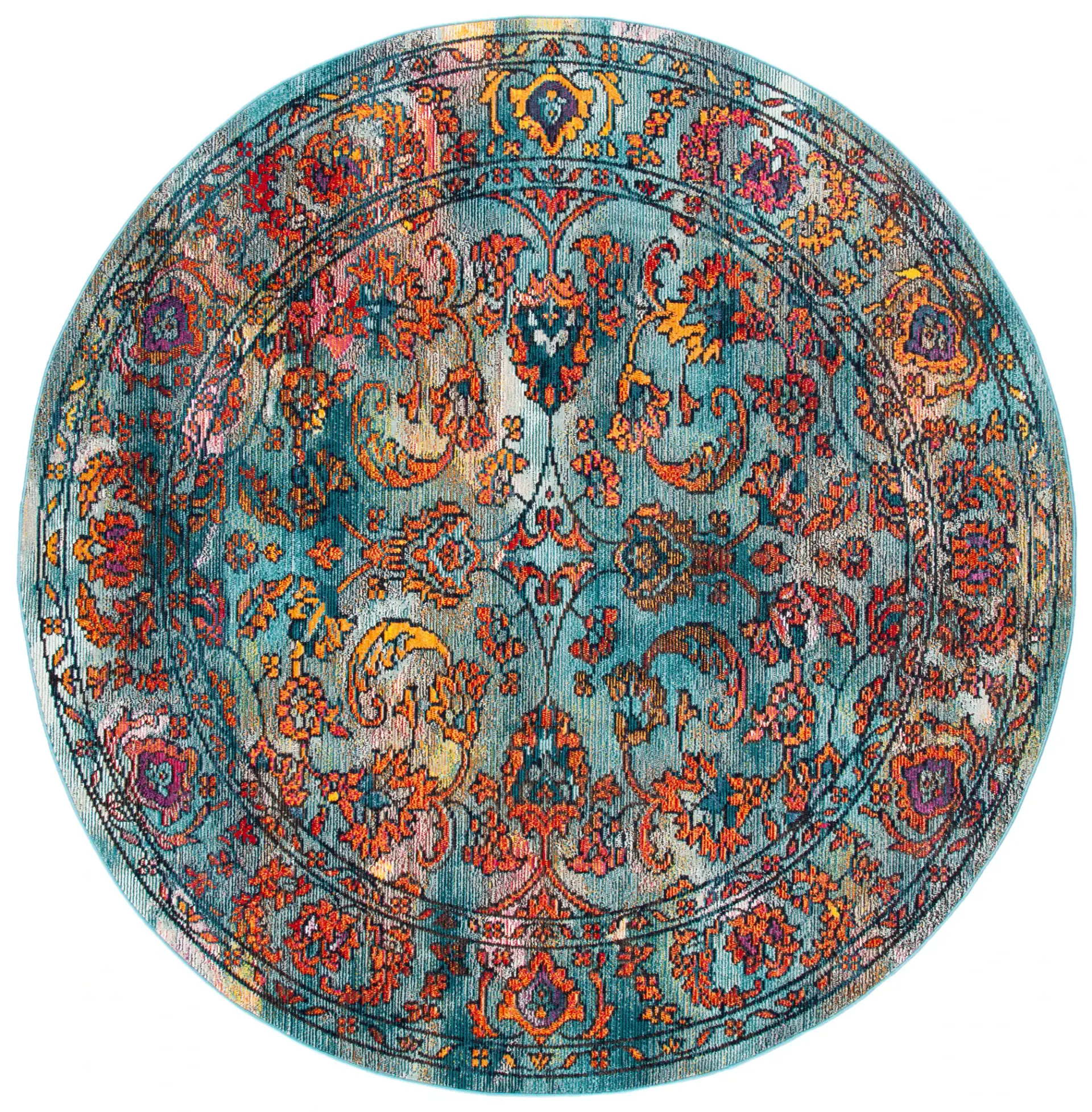 Crystal Distressed Floral Vine Rug